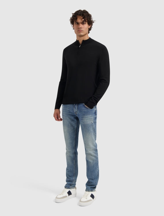 Pure Path Essential Knit Half-Zip- Black