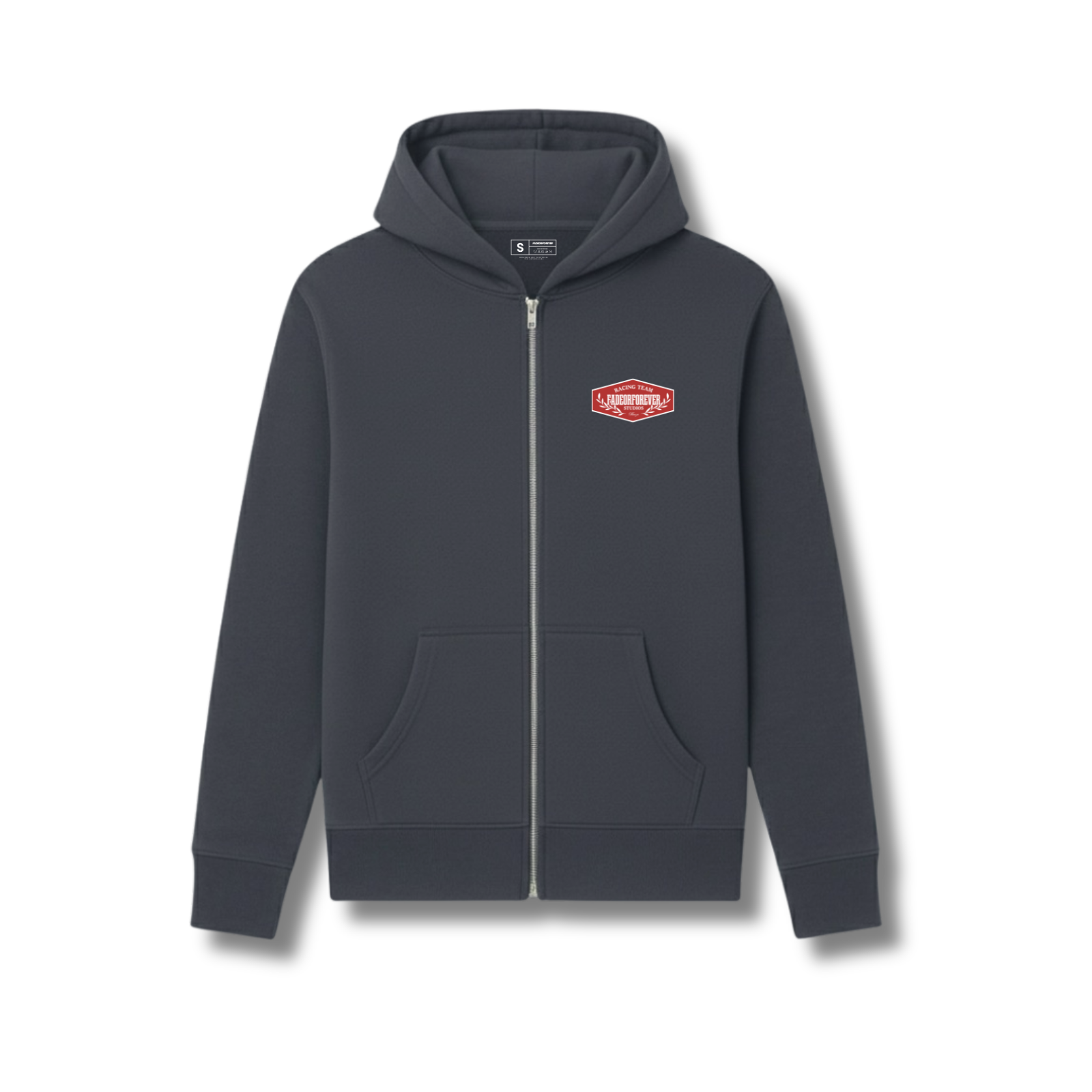Fade Or Forever Monza Zipped Hoodie- Asphalt