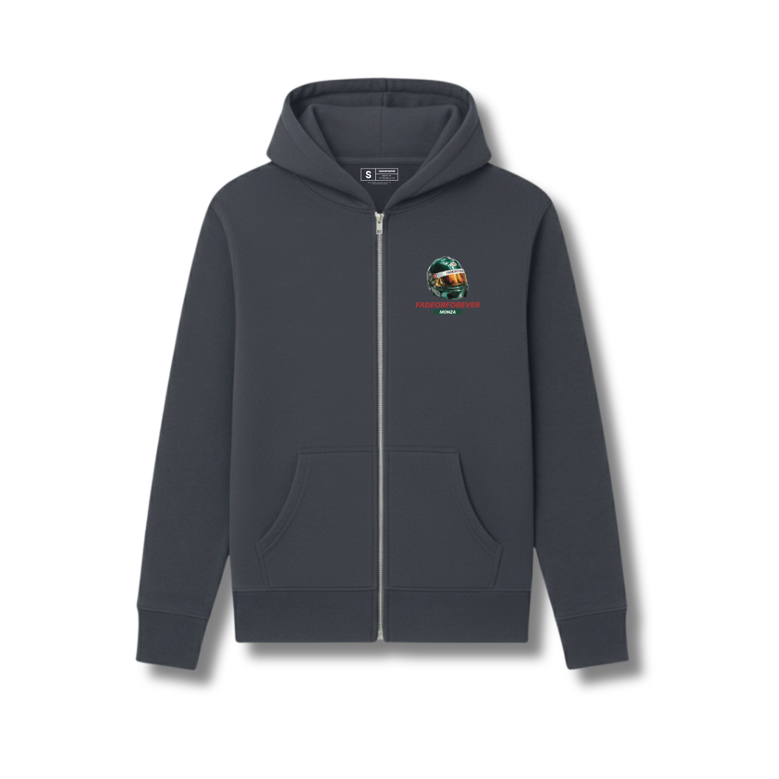 Fade Or Forever Racing Zipped Hoodie- Asphalt