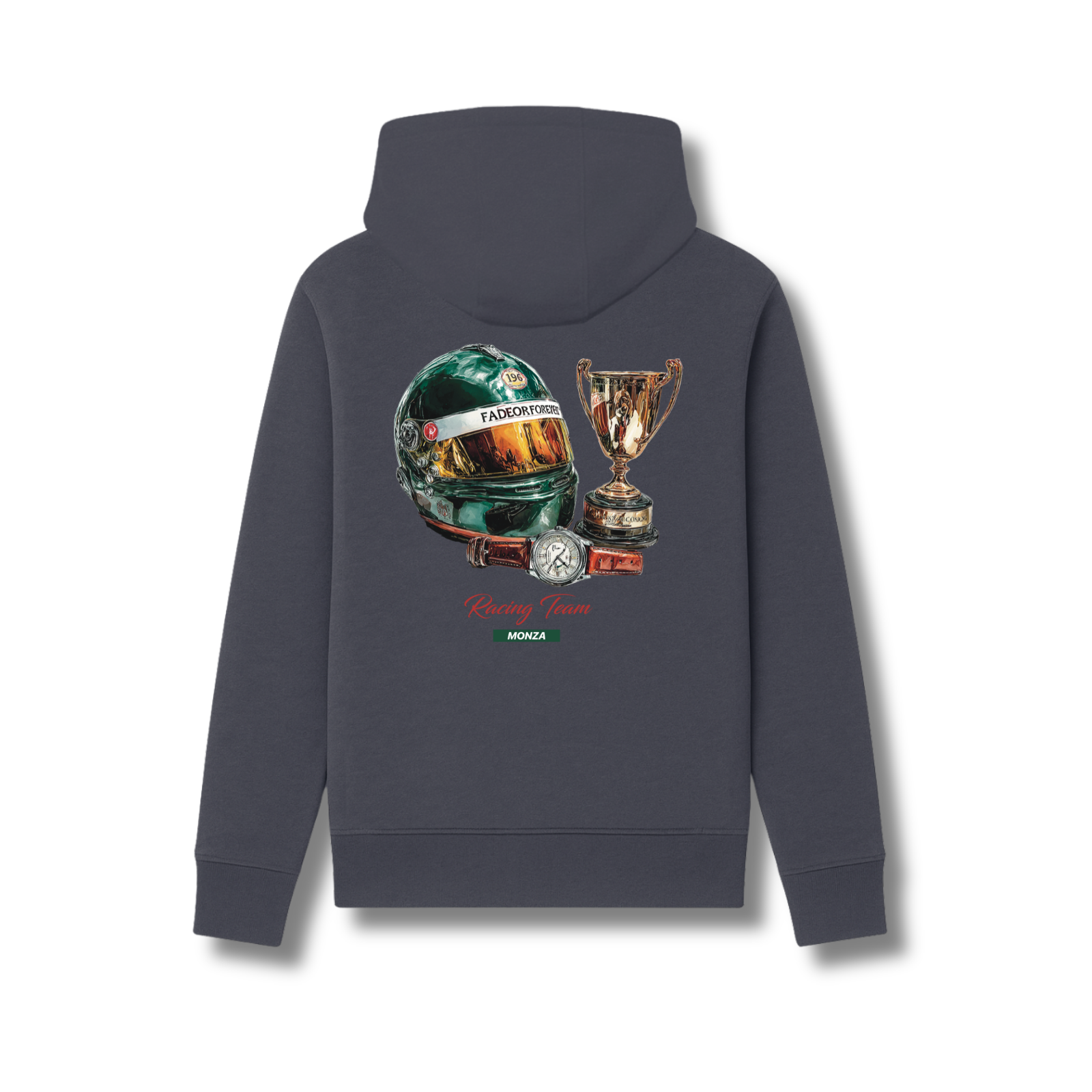 Fade Or Forever Racing Zipped Hoodie- Asphalt