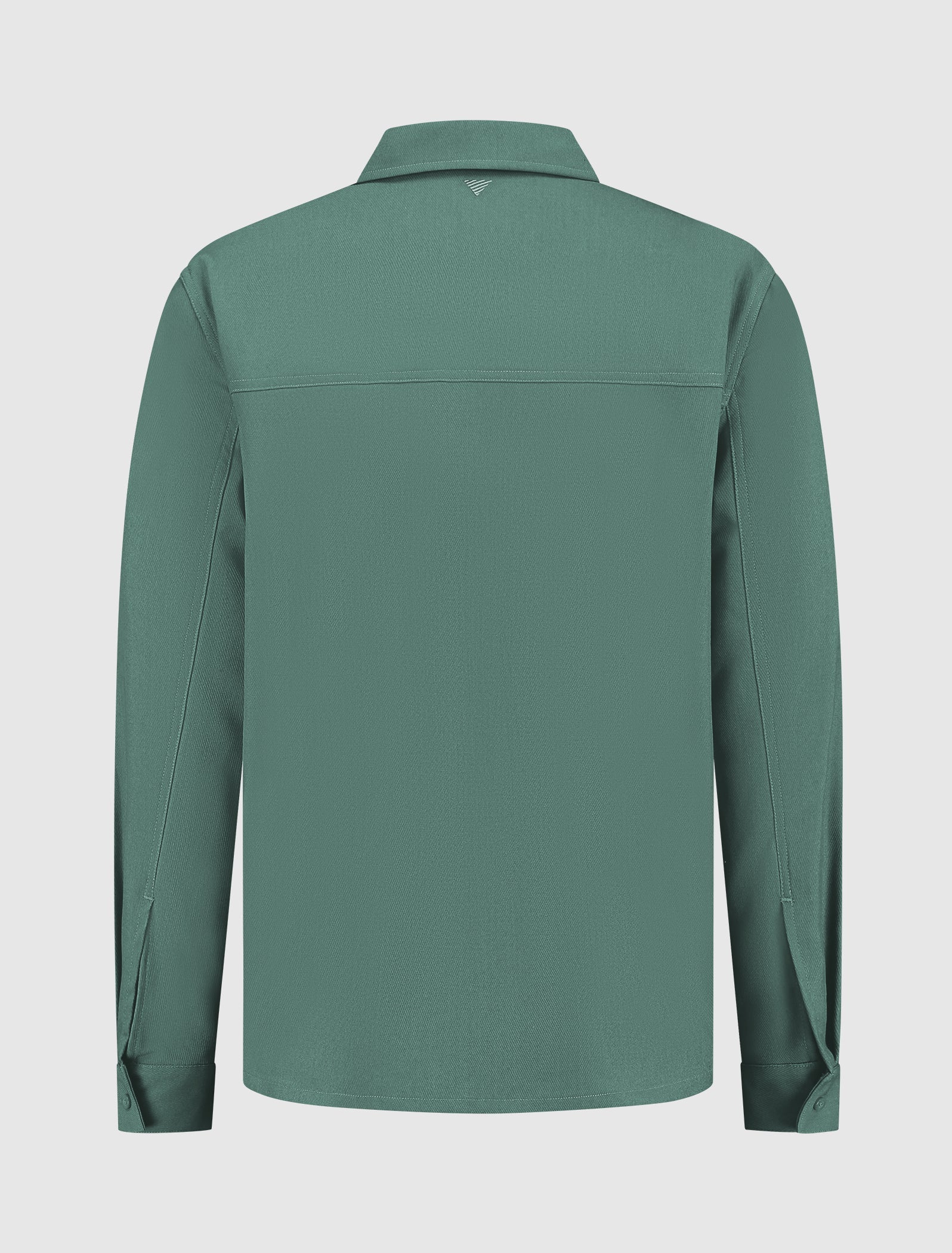Pure Path Cursive Embroidery Shirt- Faded Green