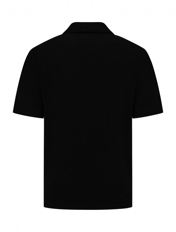 Pure Path Short Sleeve Honeycomb Shirt- Black