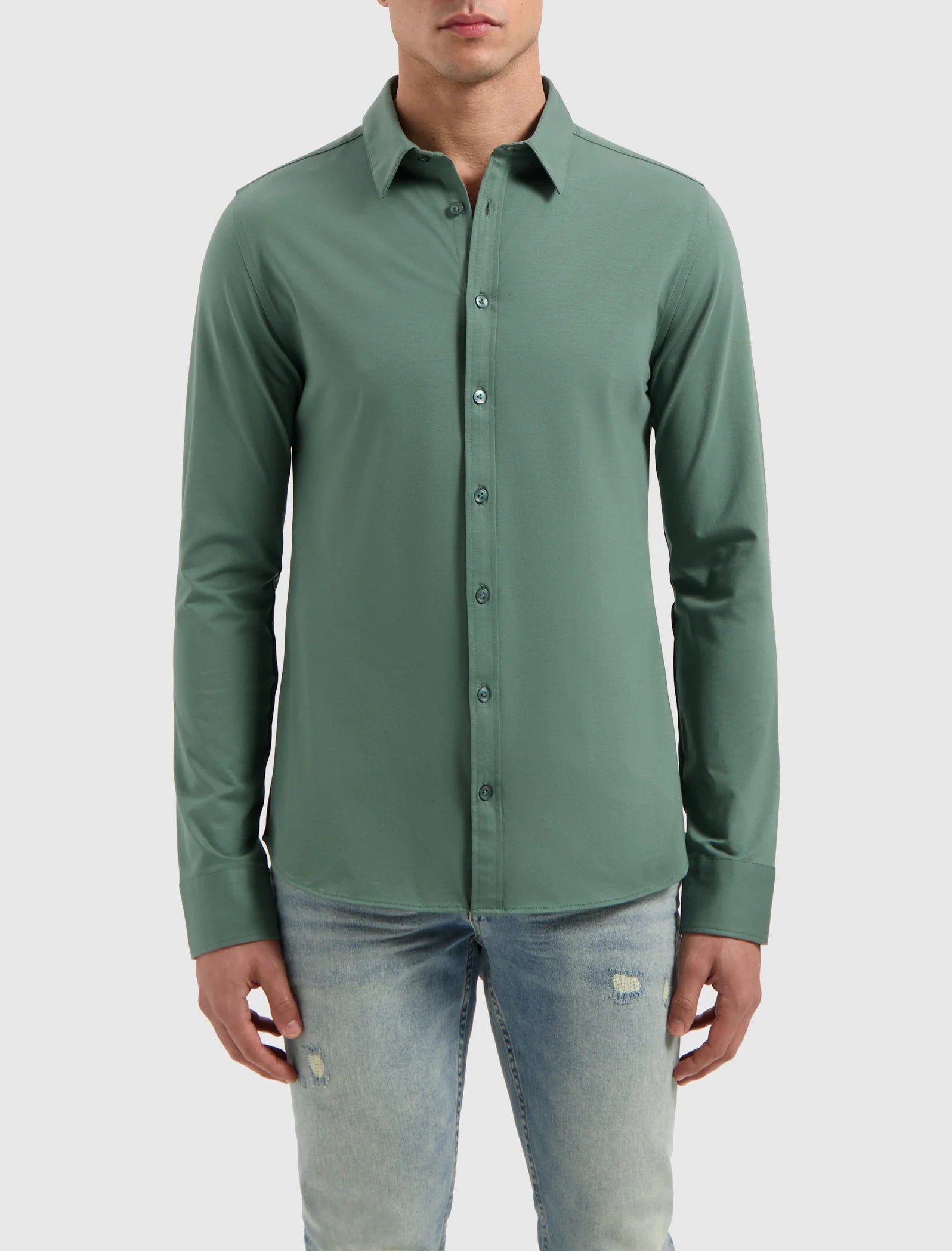 Pure Path Essential Jersey Shirt- Faded Green
