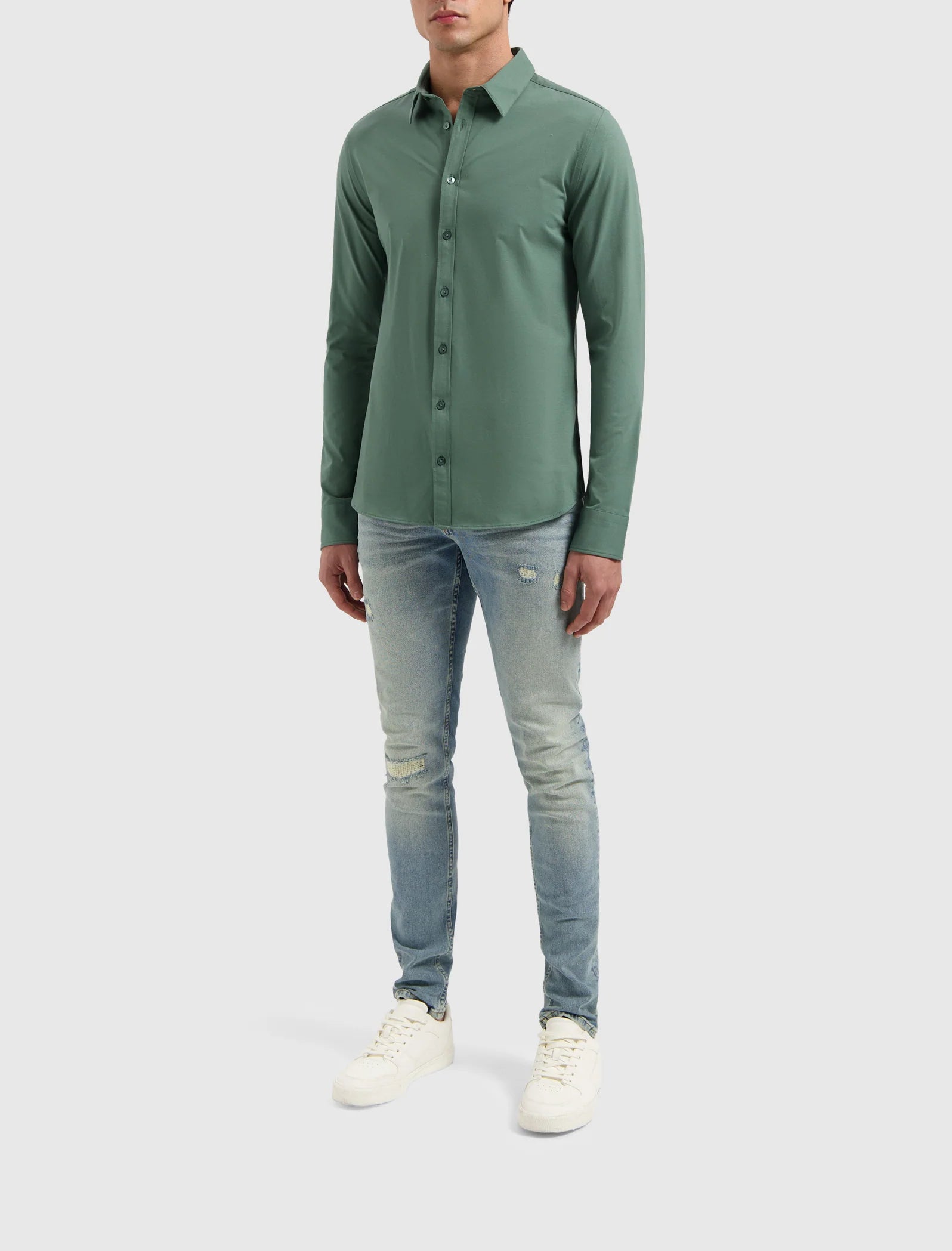 Pure Path Essential Jersey Shirt- Faded Green