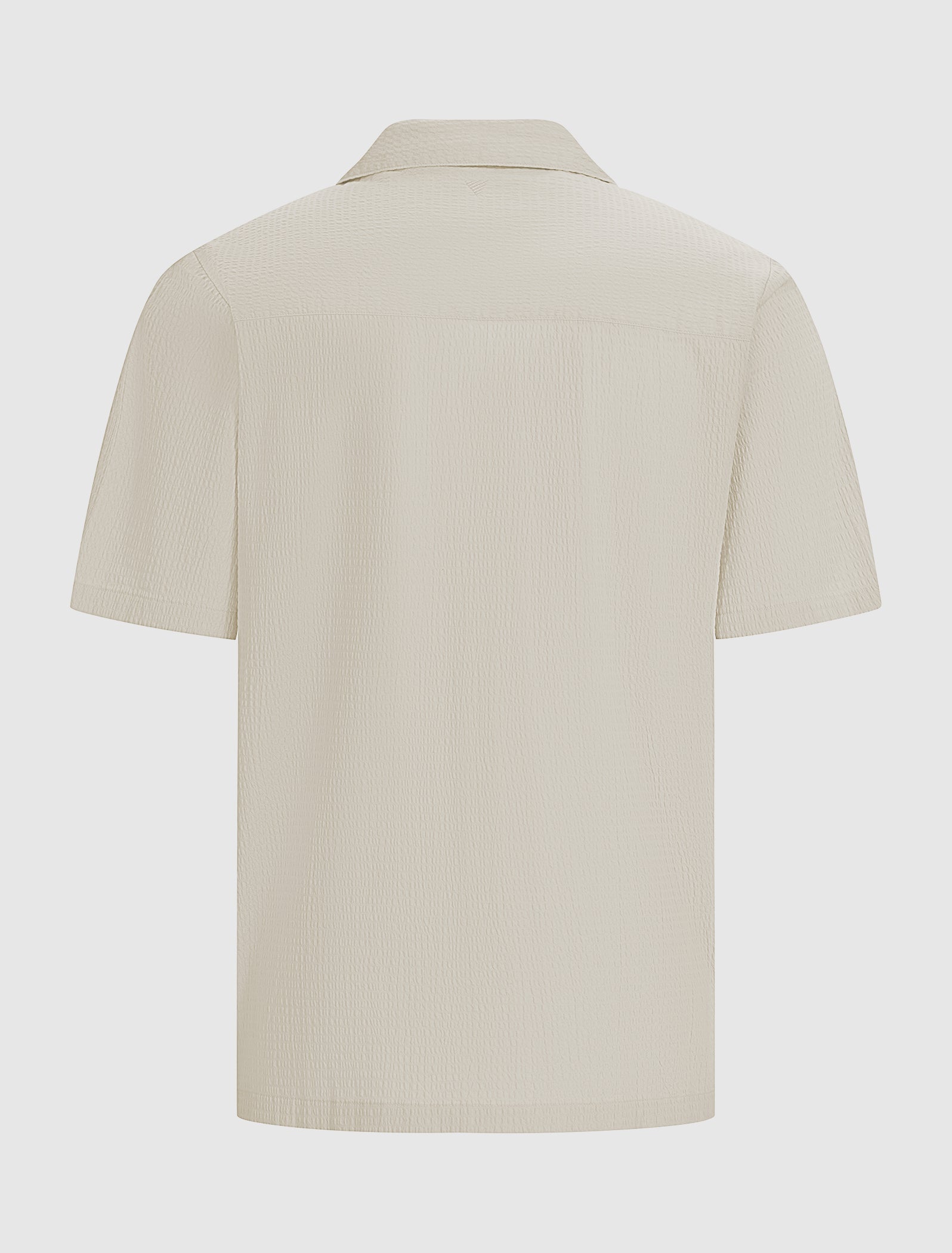 Pure Path Short Sleeve Seersucker Shirt- Sand