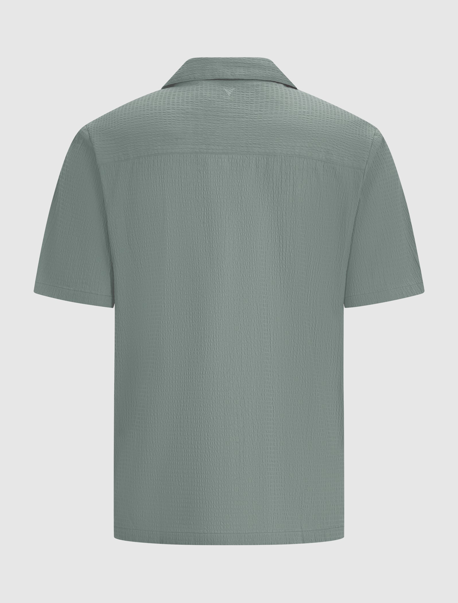 Pure Path Short Sleeve Seersucker Shirt- Faded Green