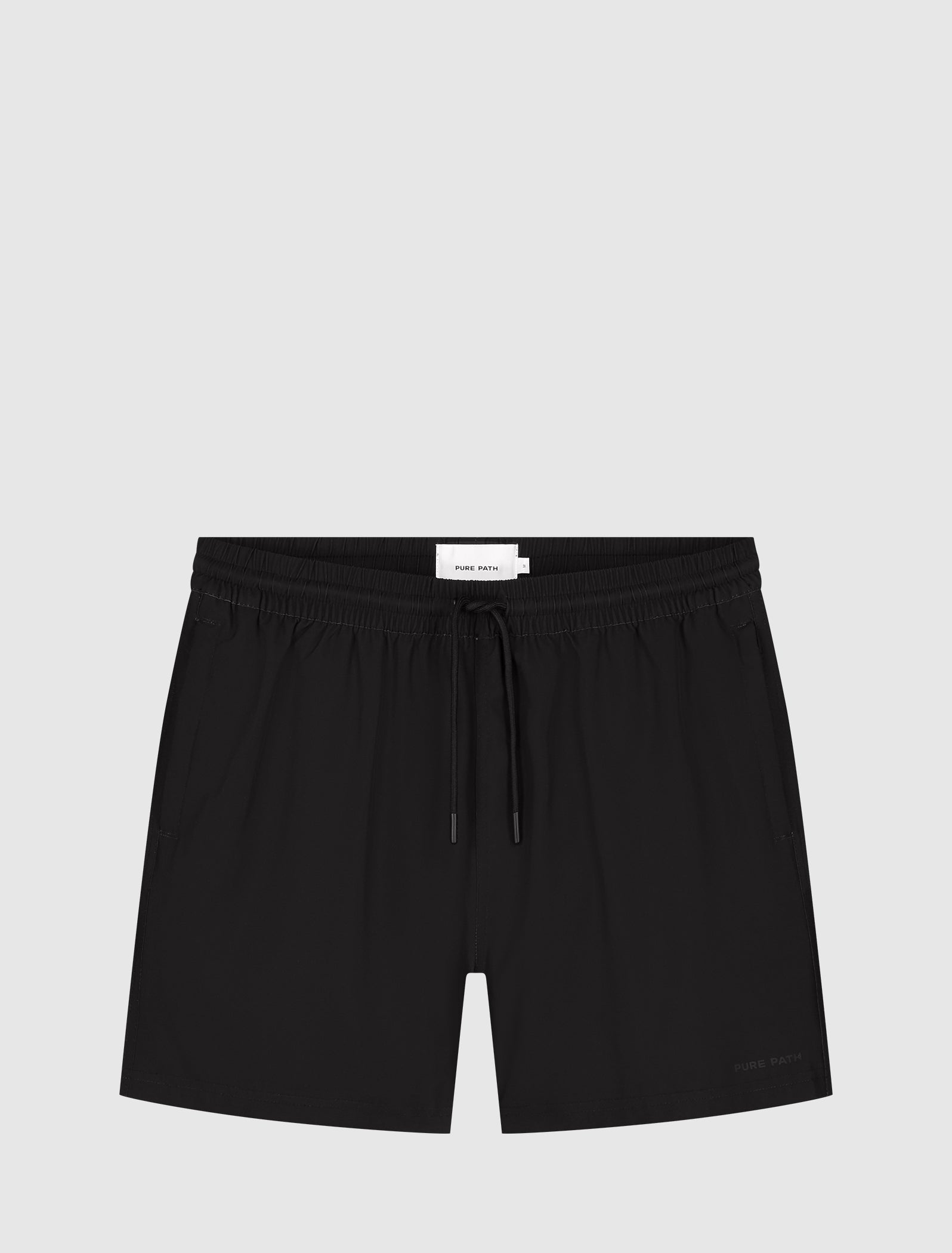 Pure Path Tonal Logo Swim Shorts - Black