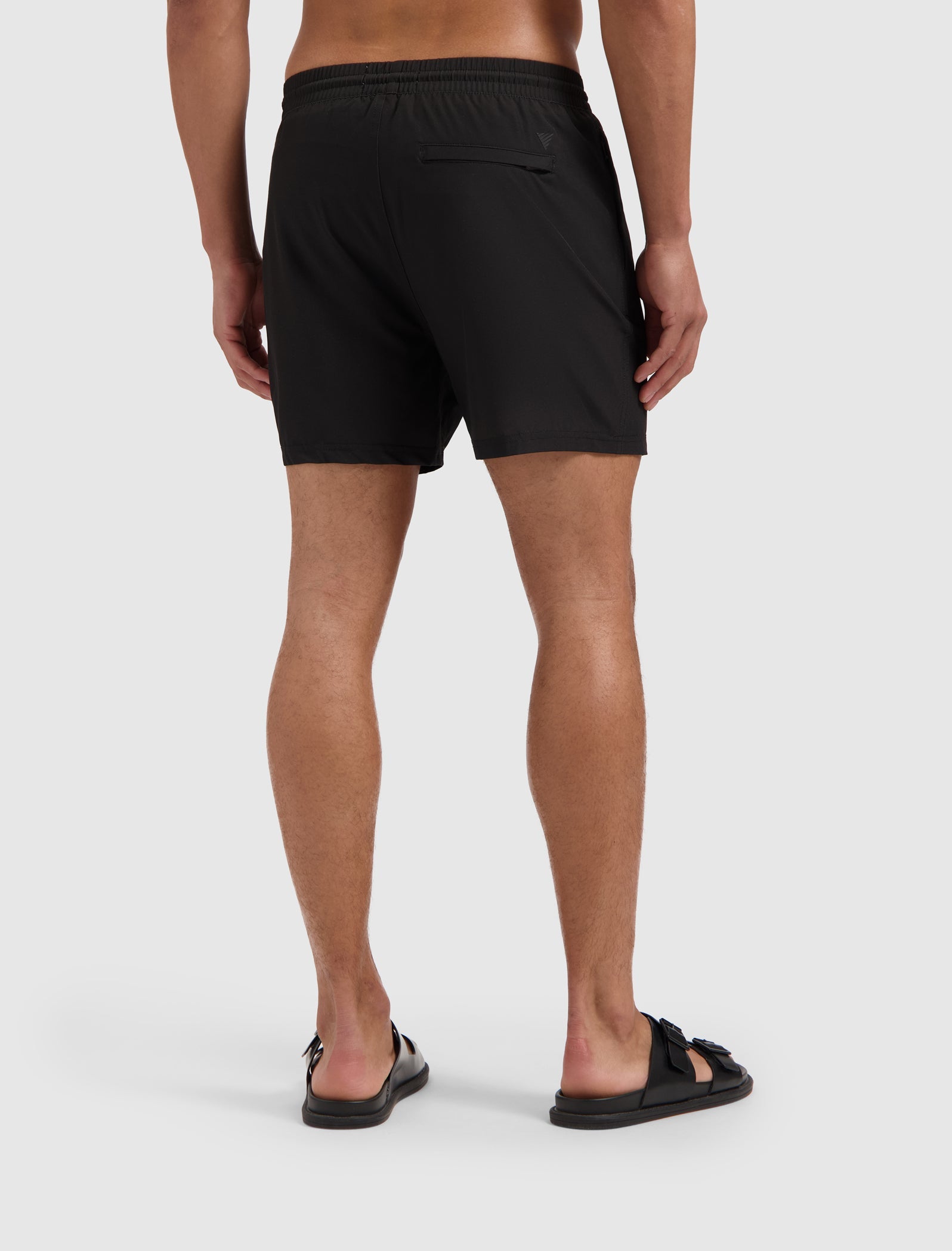 Pure Path Tonal Logo Swim Shorts - Black