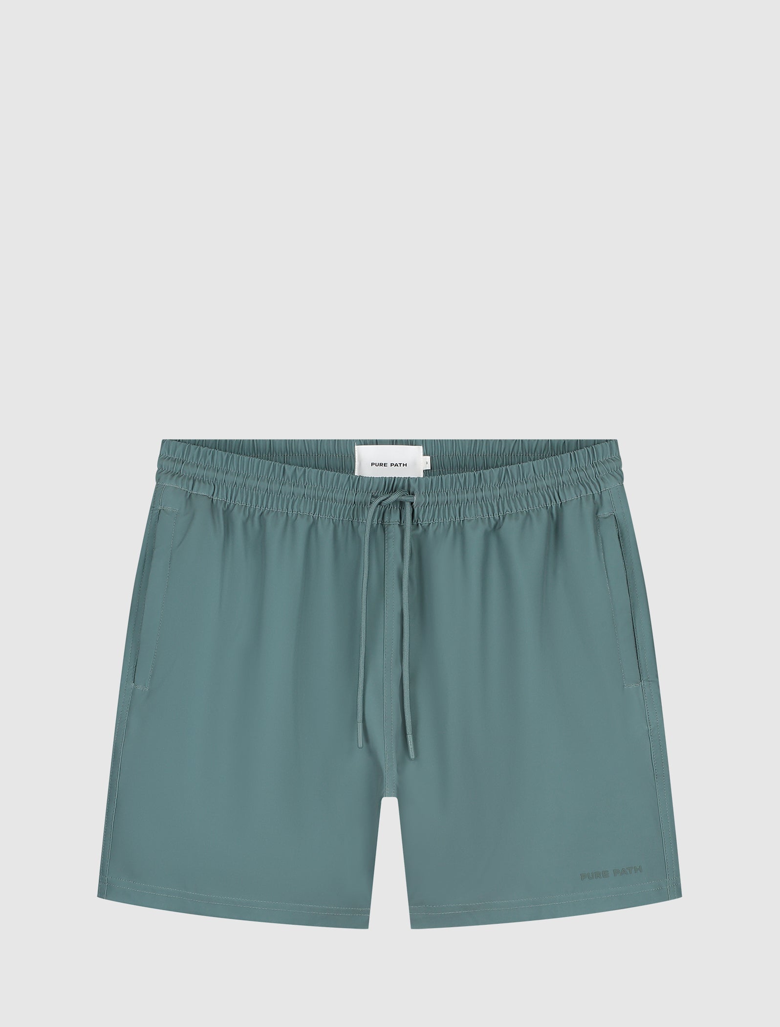 Pure Path Tonal Logo Swim Shorts - Faded Green
