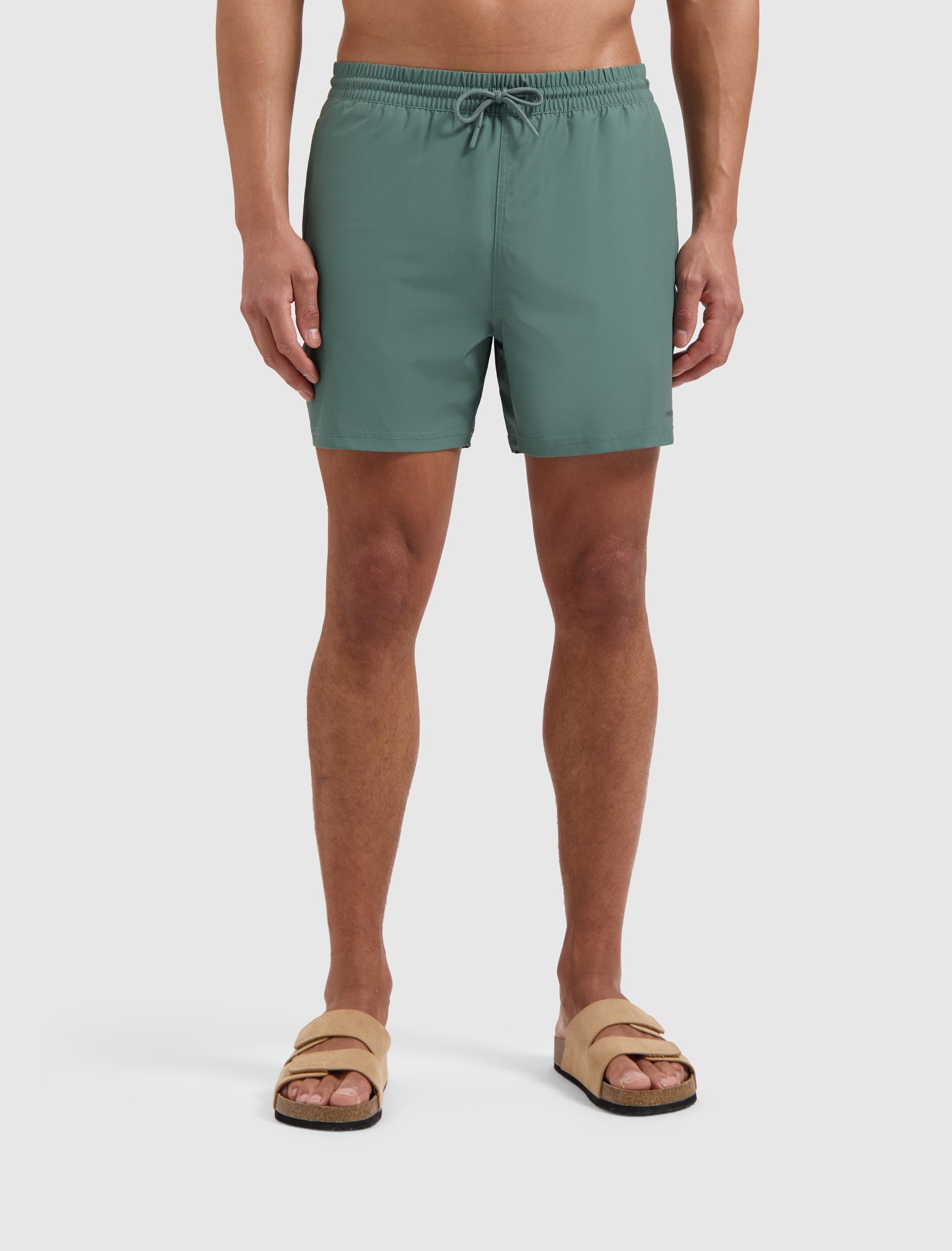 Pure Path Tonal Logo Swim Shorts - Faded Green