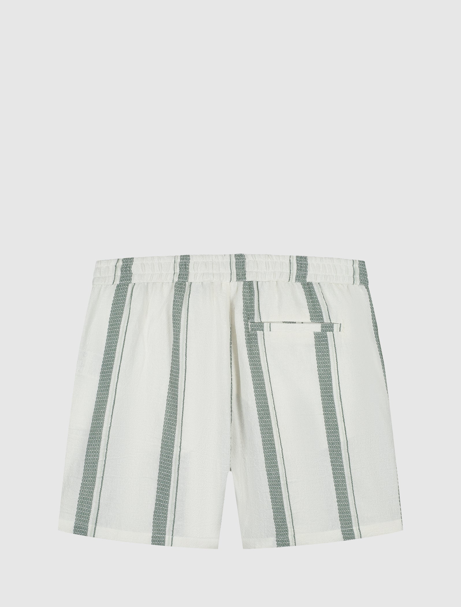Pure Path Cuban Striped Shorts- Off White