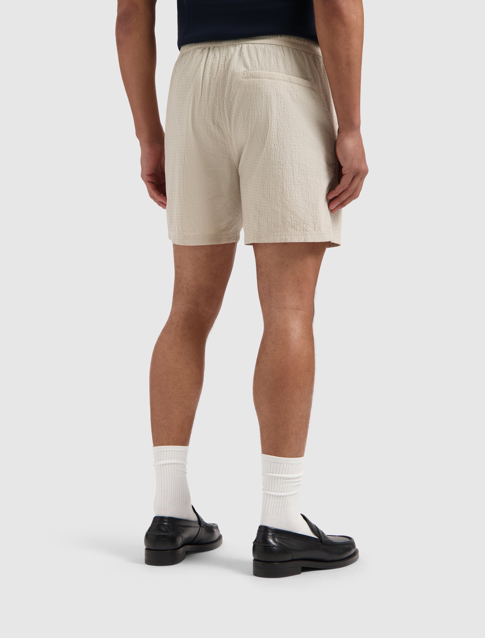 Pure Path Seersucker Shorts- Sand