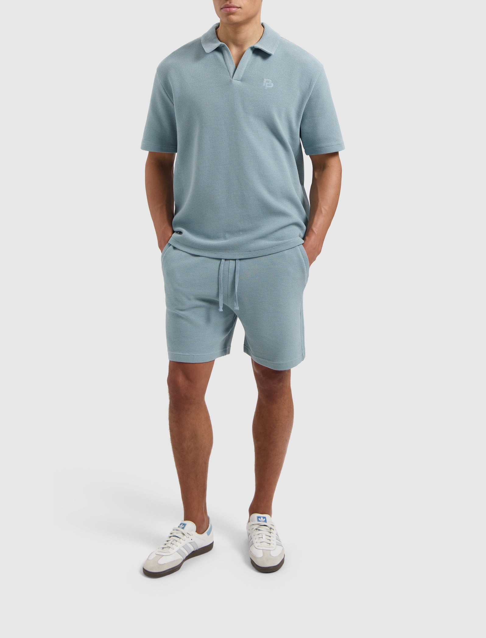 Pure Path Waffle Short- Blue