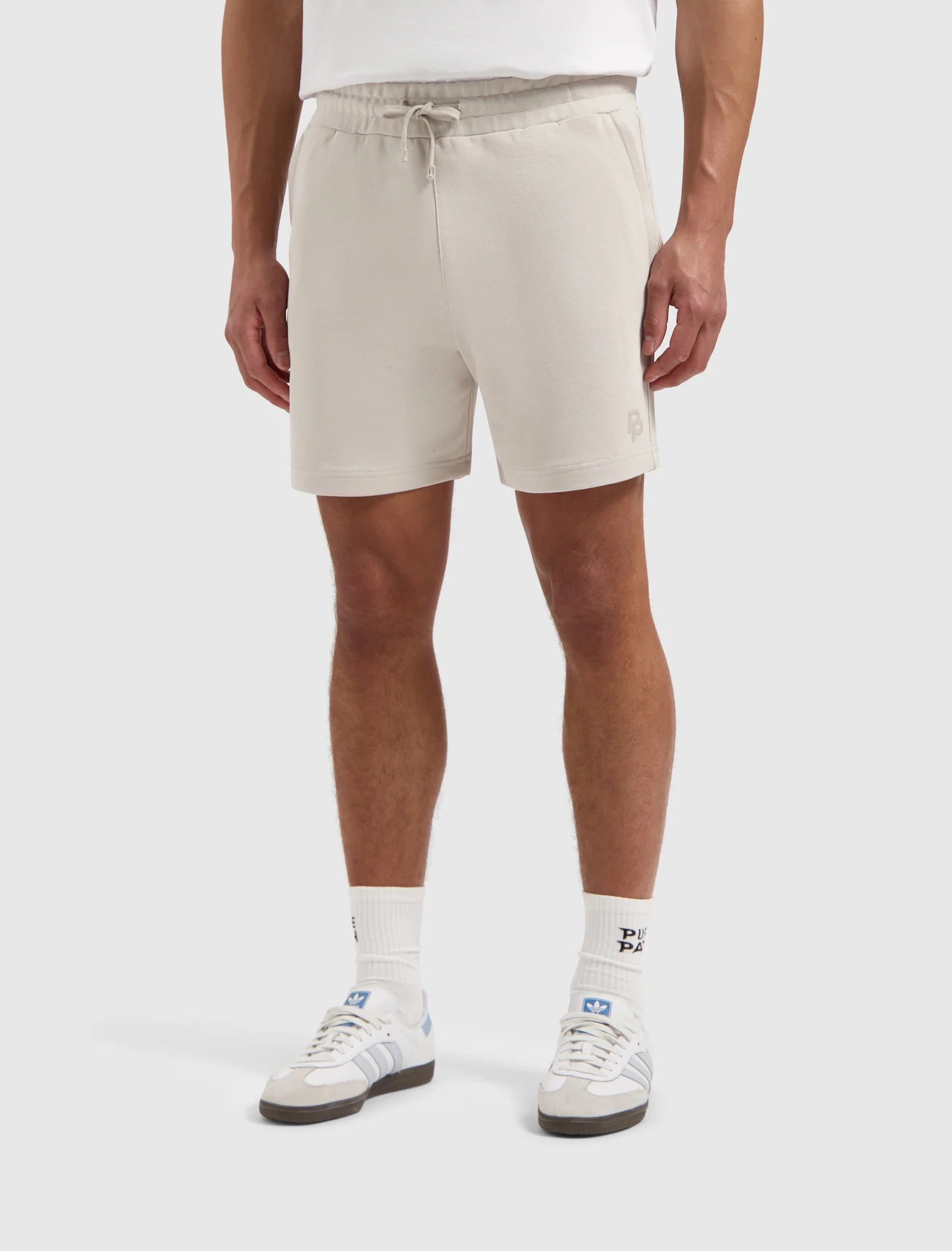 Pure Path Initials Sweat Shorts Beige