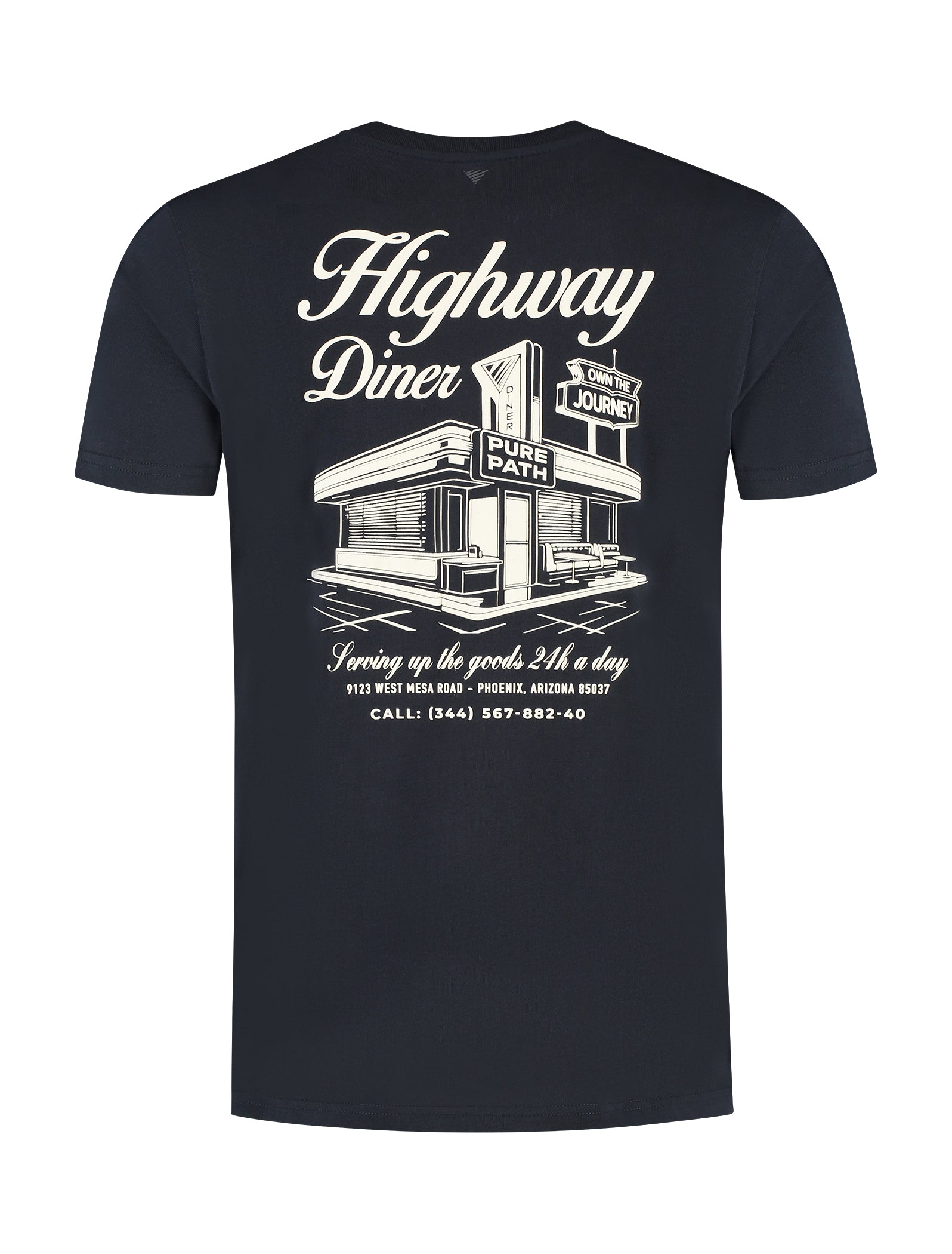 Pure Path Highway Diner T-shirt- Dark Blue