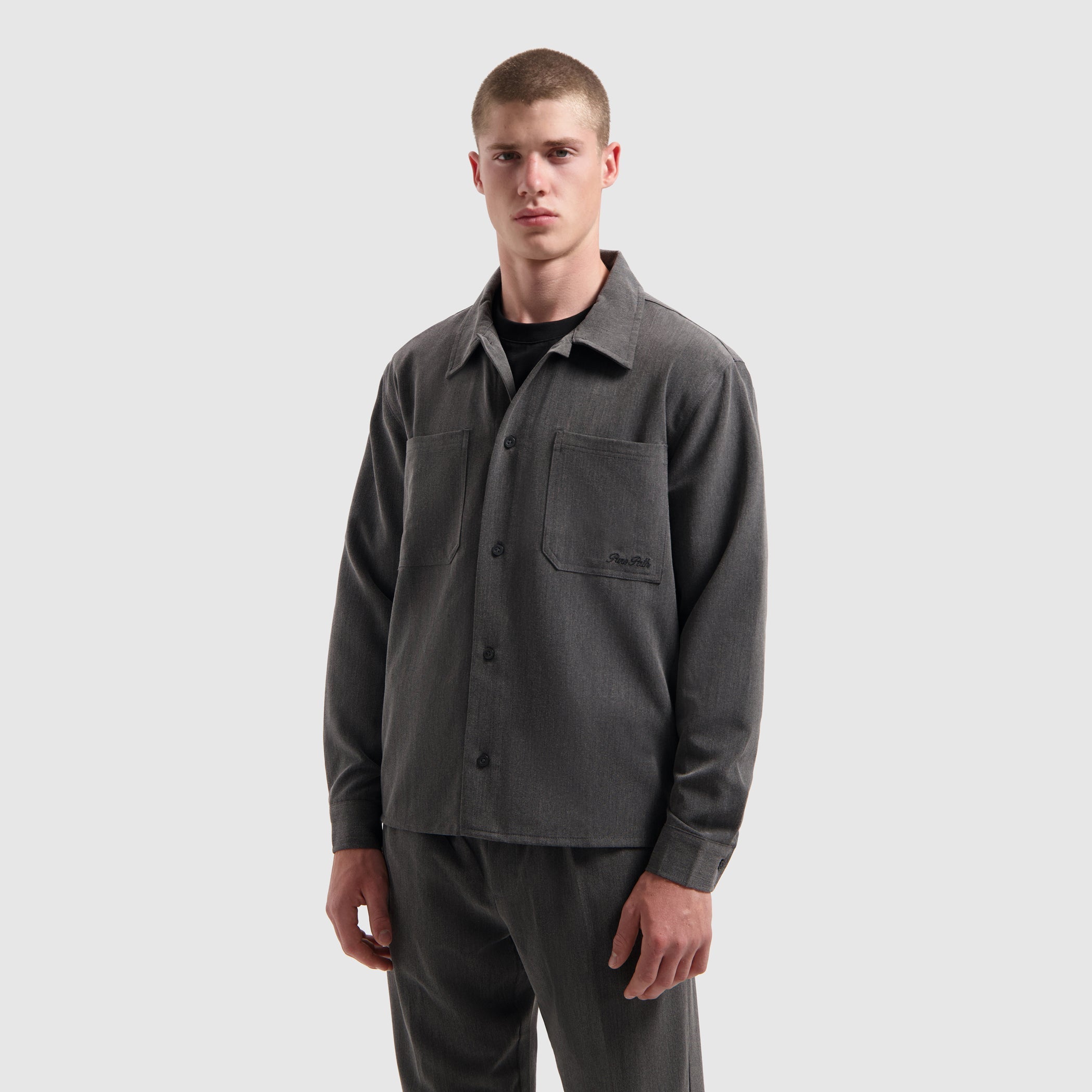 Pure Path Oxford Melange Overshirt- Antra Melange