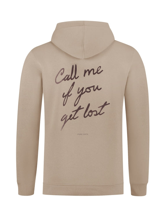Pure Path Call Me If You Got Lost Hoodie- Taupe