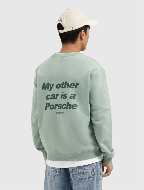 Pure Path My Other Car Sweater- Army Green