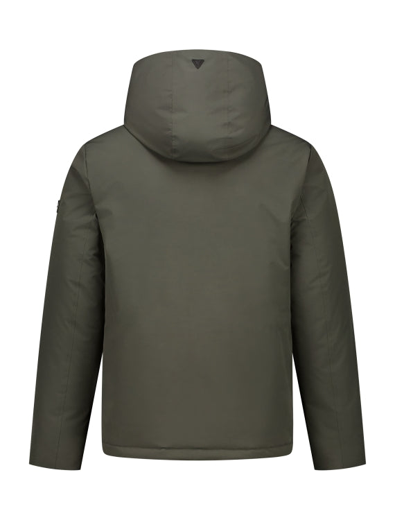 Pure Path Active Flex Short Parka Jacket- Dark Green