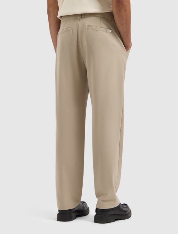 Pure Path Pleated Twill Pants- Camel