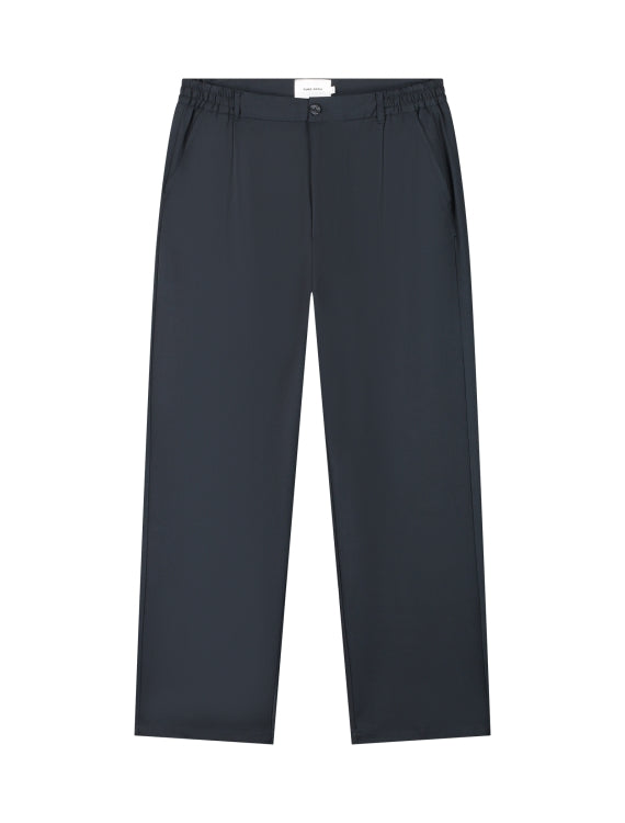 Pure Path Pleated Twill Pants- Dark Navy