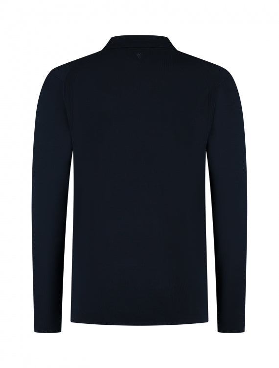 Pure Path Heavy Knit Polo- Dark Navy