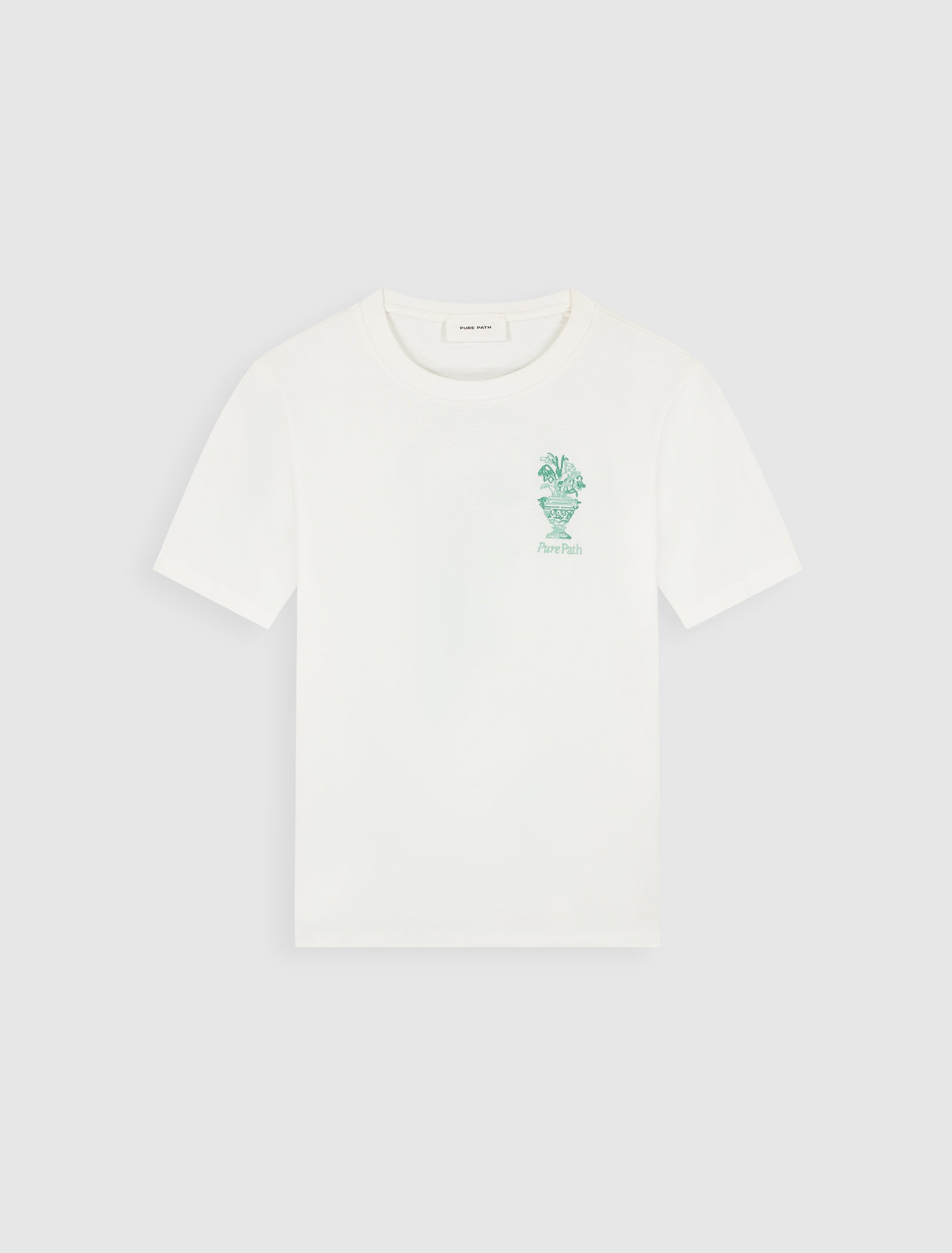 Pure Path Embroidered Vase T-shirt - Off White