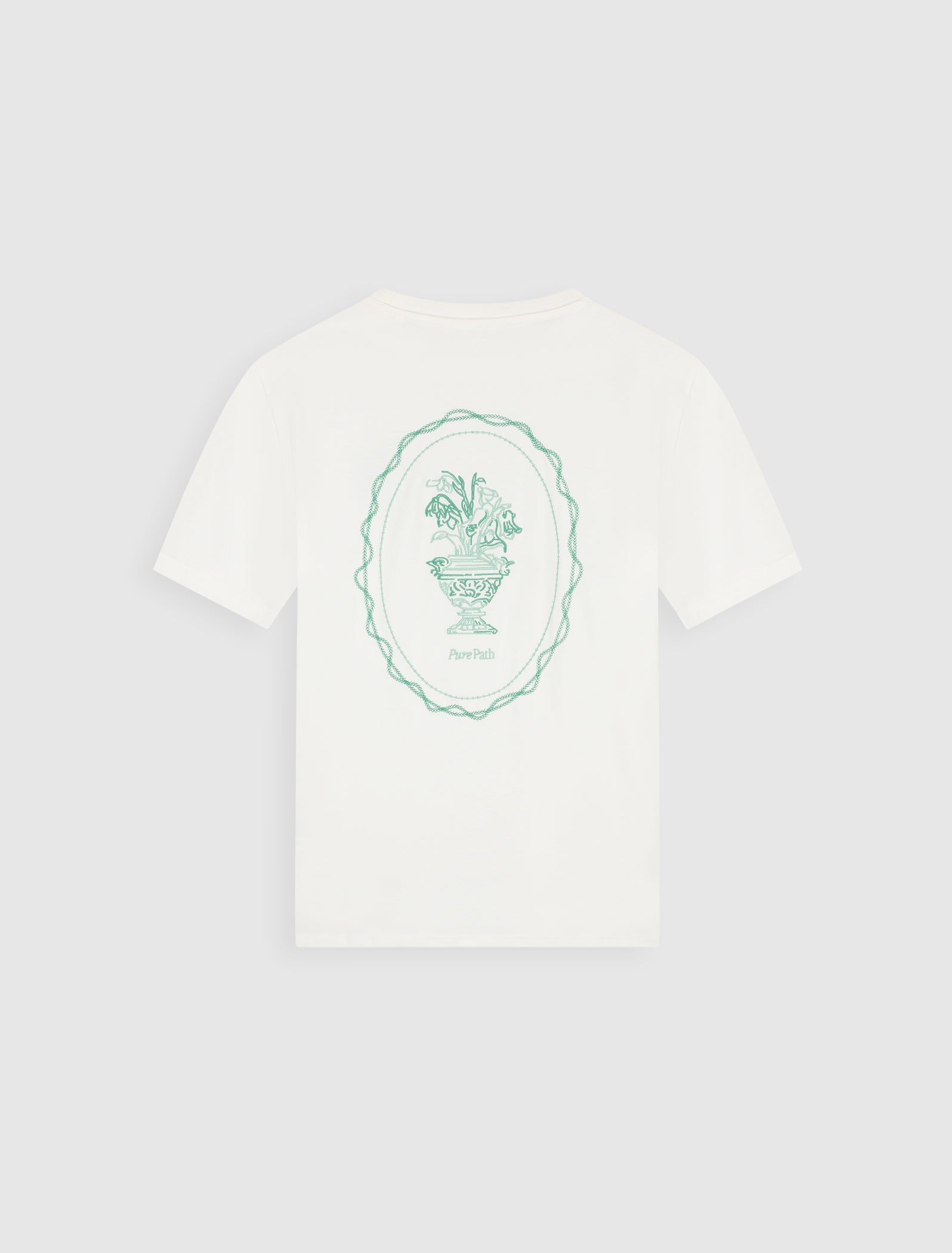 Pure Path Embroidered Vase T-shirt - Off White