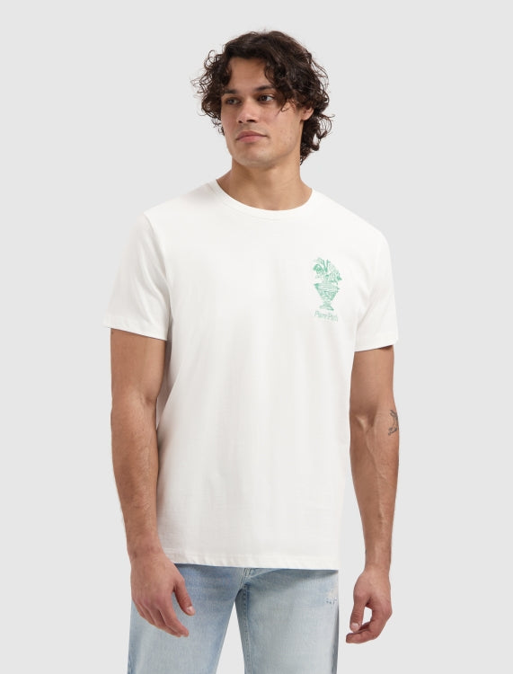 Pure Path Embroidered Vase T-shirt - Off White