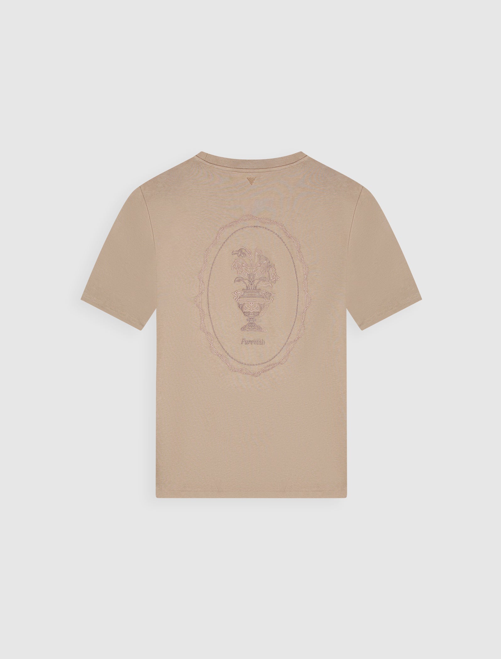 Pure Path Embroidered Vase T-shirt - Taupe