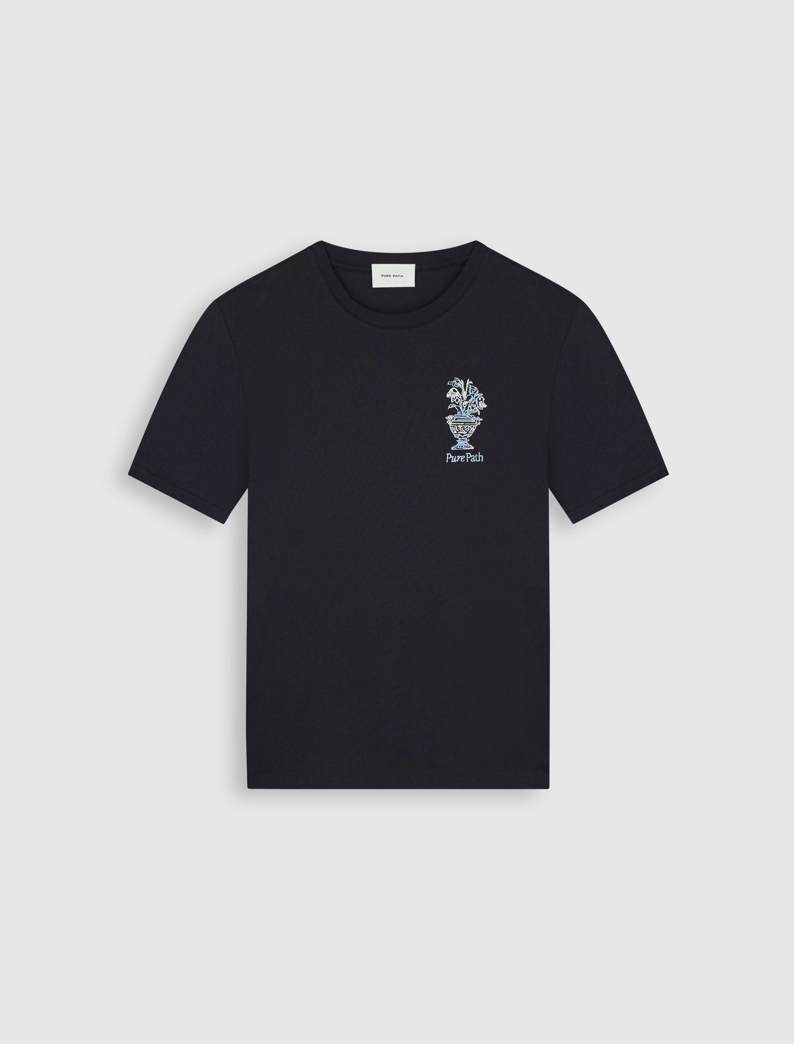 Pure Path Embroidered Vase T-shirt - Dark Navy