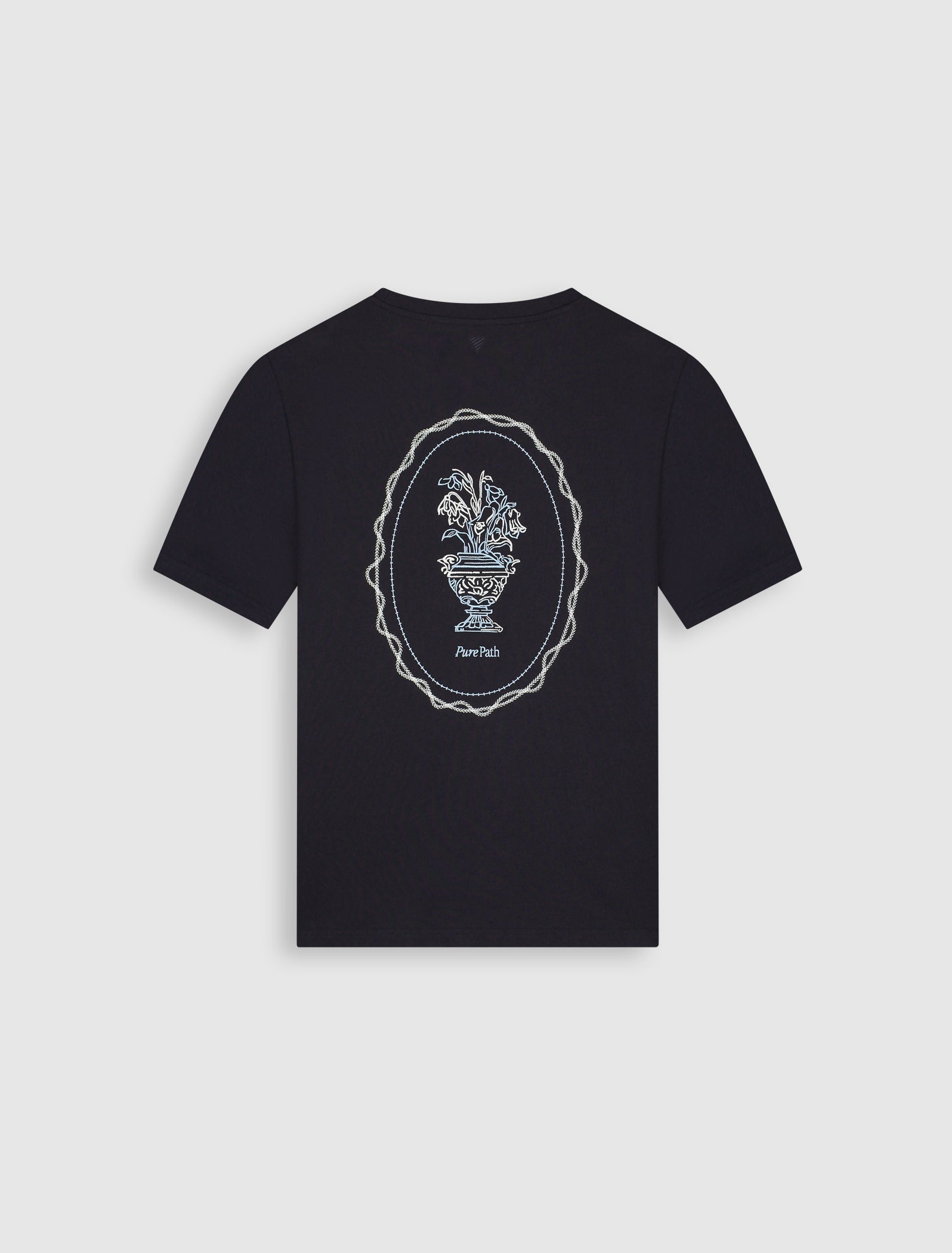 Pure Path Embroidered Vase T-shirt - Dark Navy
