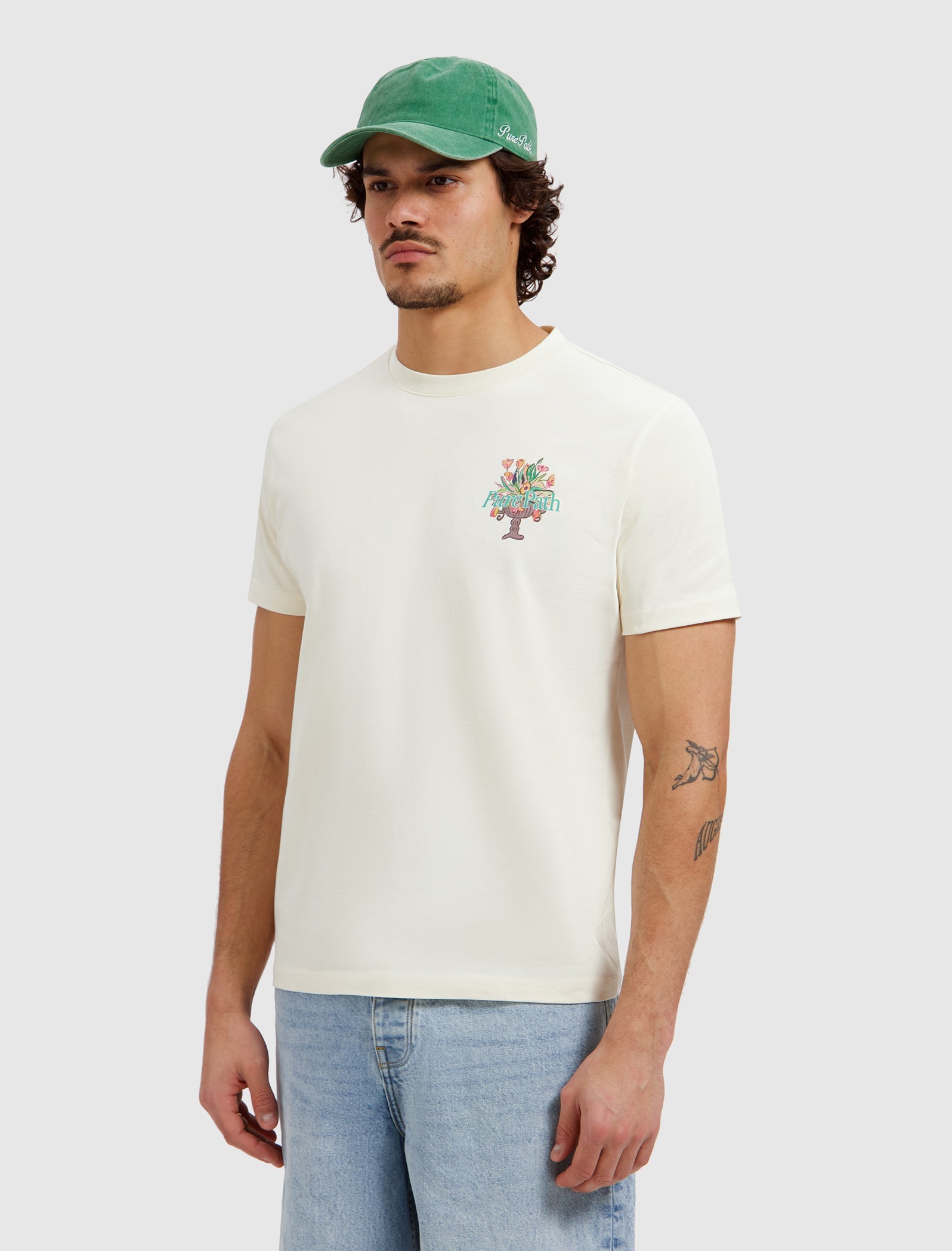 Pure Path Flower Vase T-shirt - Ecru