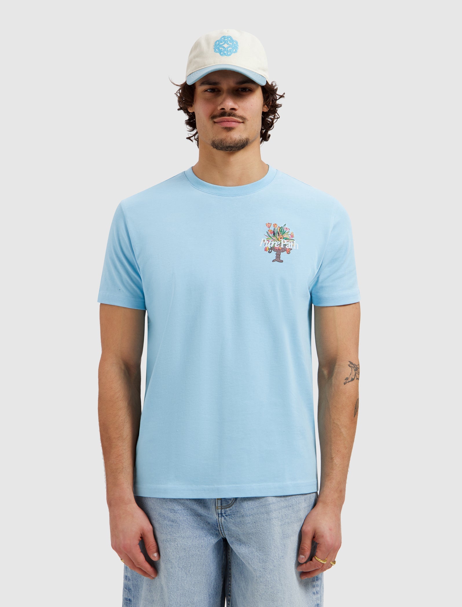 Pure Path Flower Vase T-shirt - Sky Blue