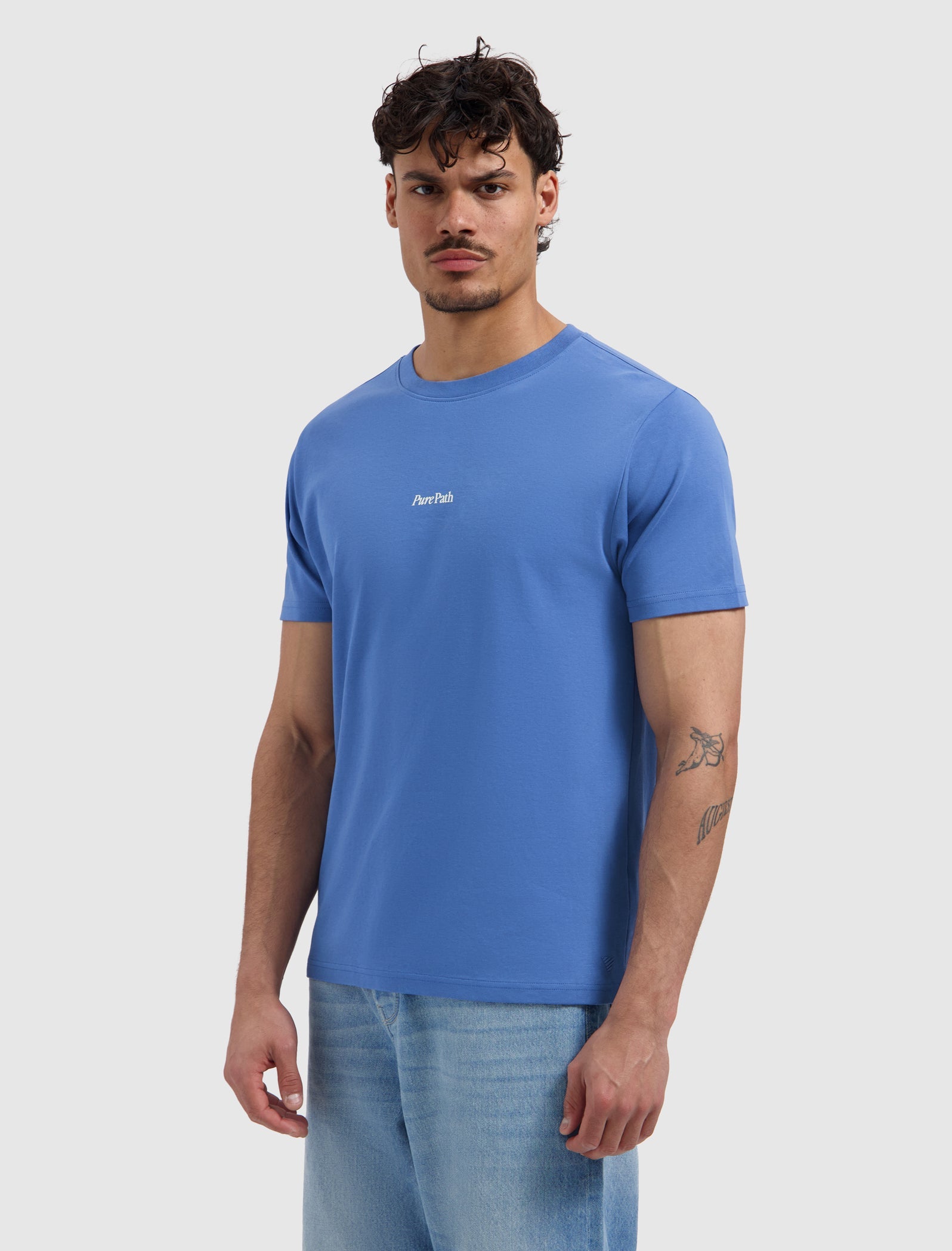 Pure Path Trio Of Flower T-shirt - Faded Cobalt