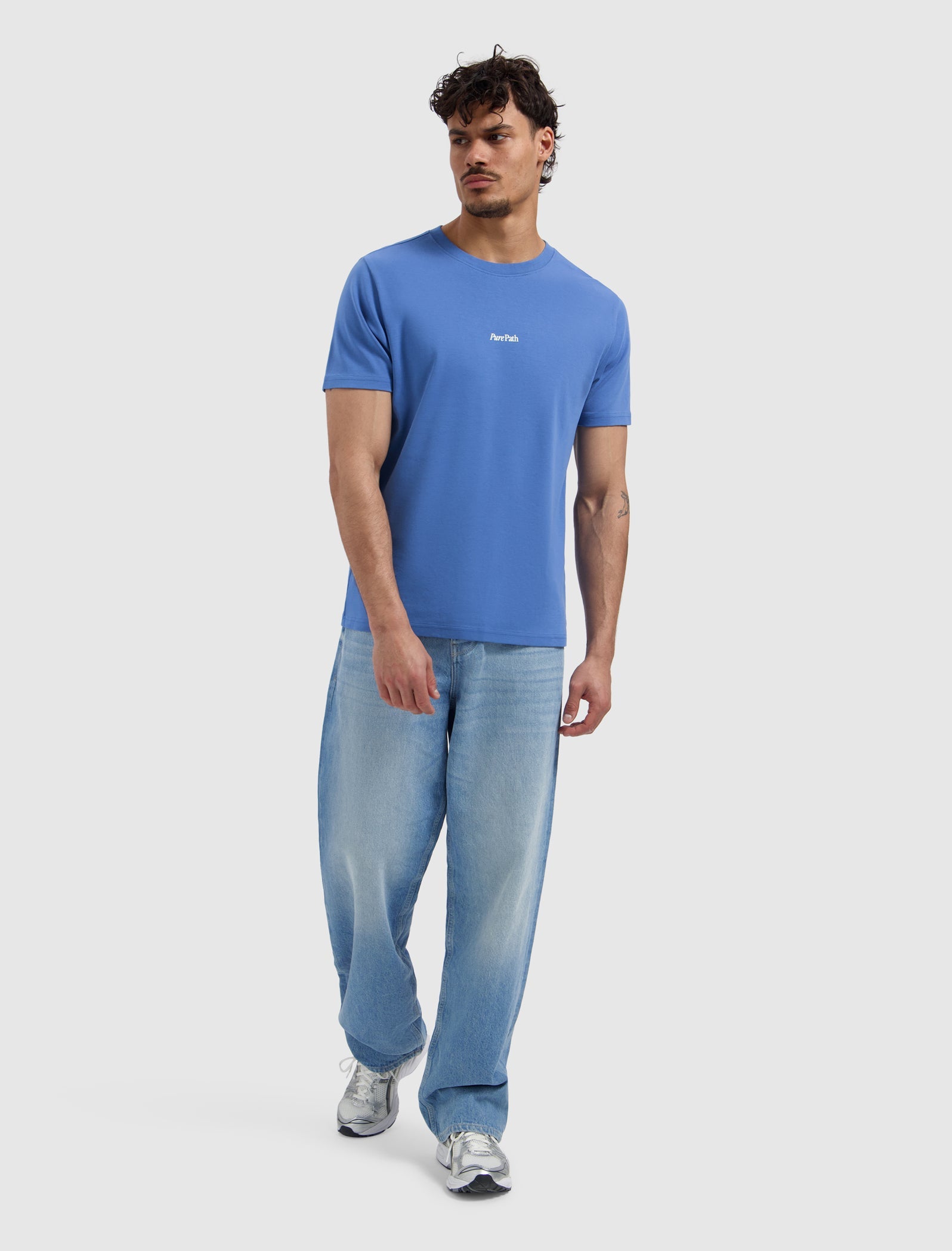 Pure Path Trio Of Flower T-shirt - Faded Cobalt