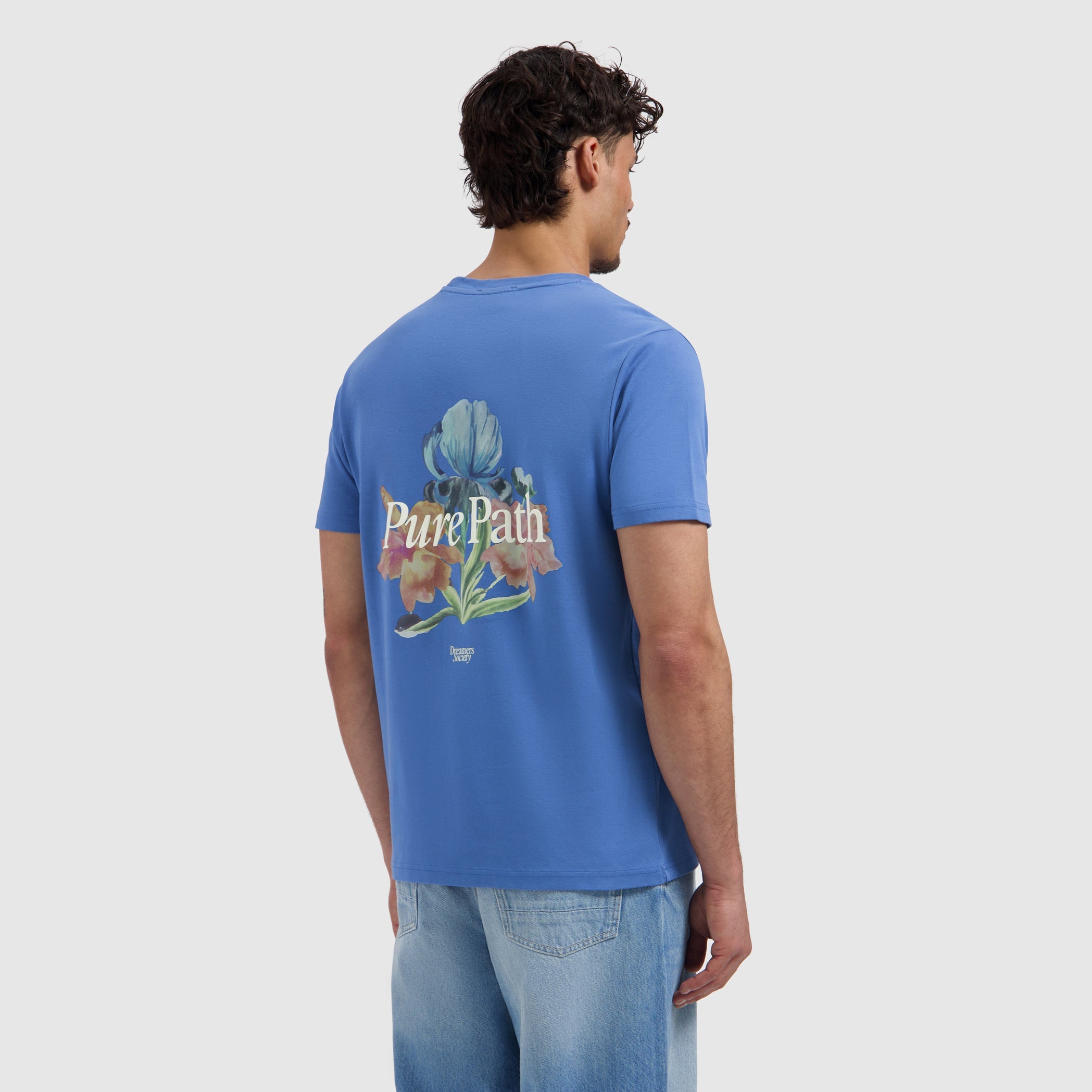 Pure Path Trio Of Flower T-shirt - Faded Cobalt
