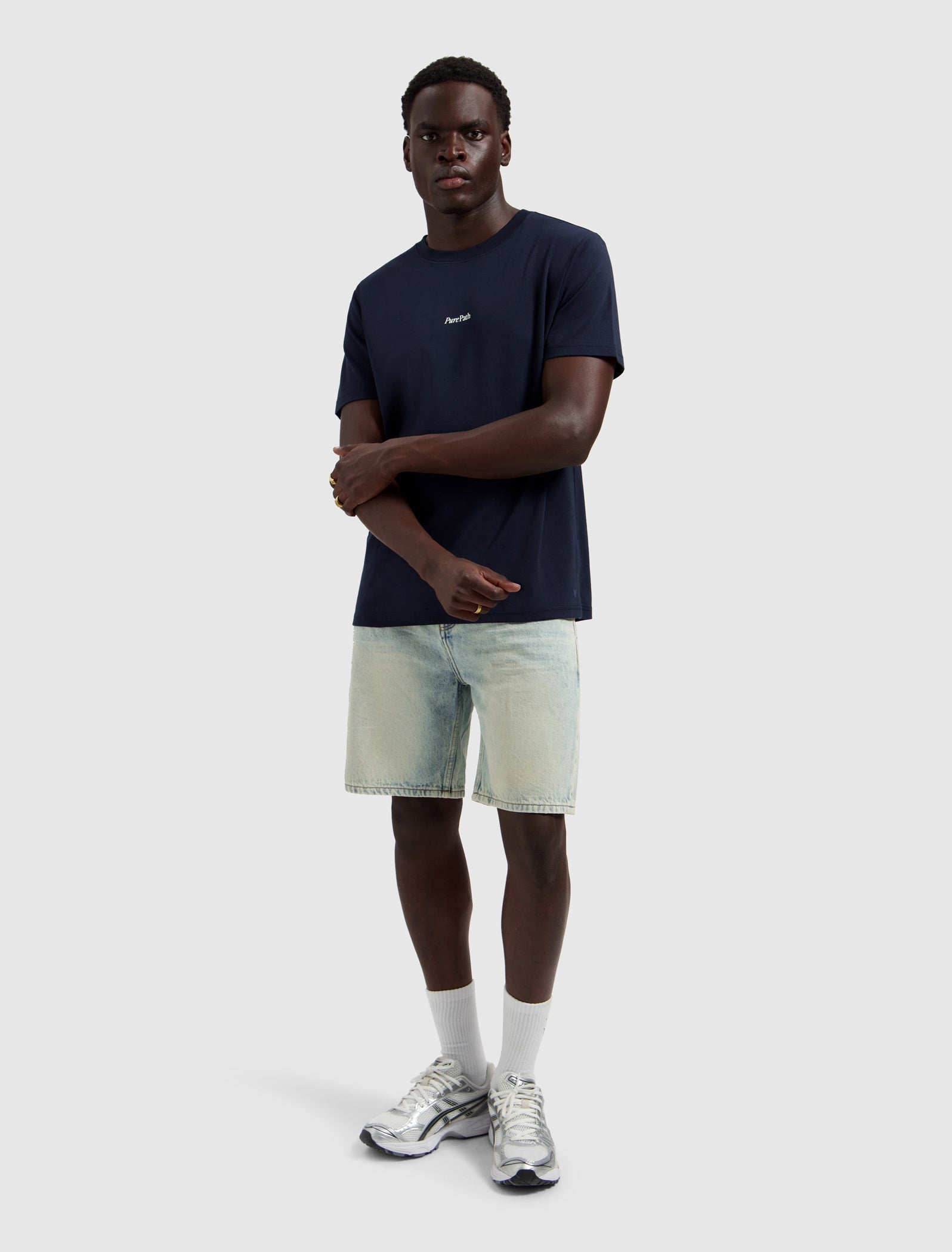 Pure Path Trio Of Flower T-shirt - Dark Navy