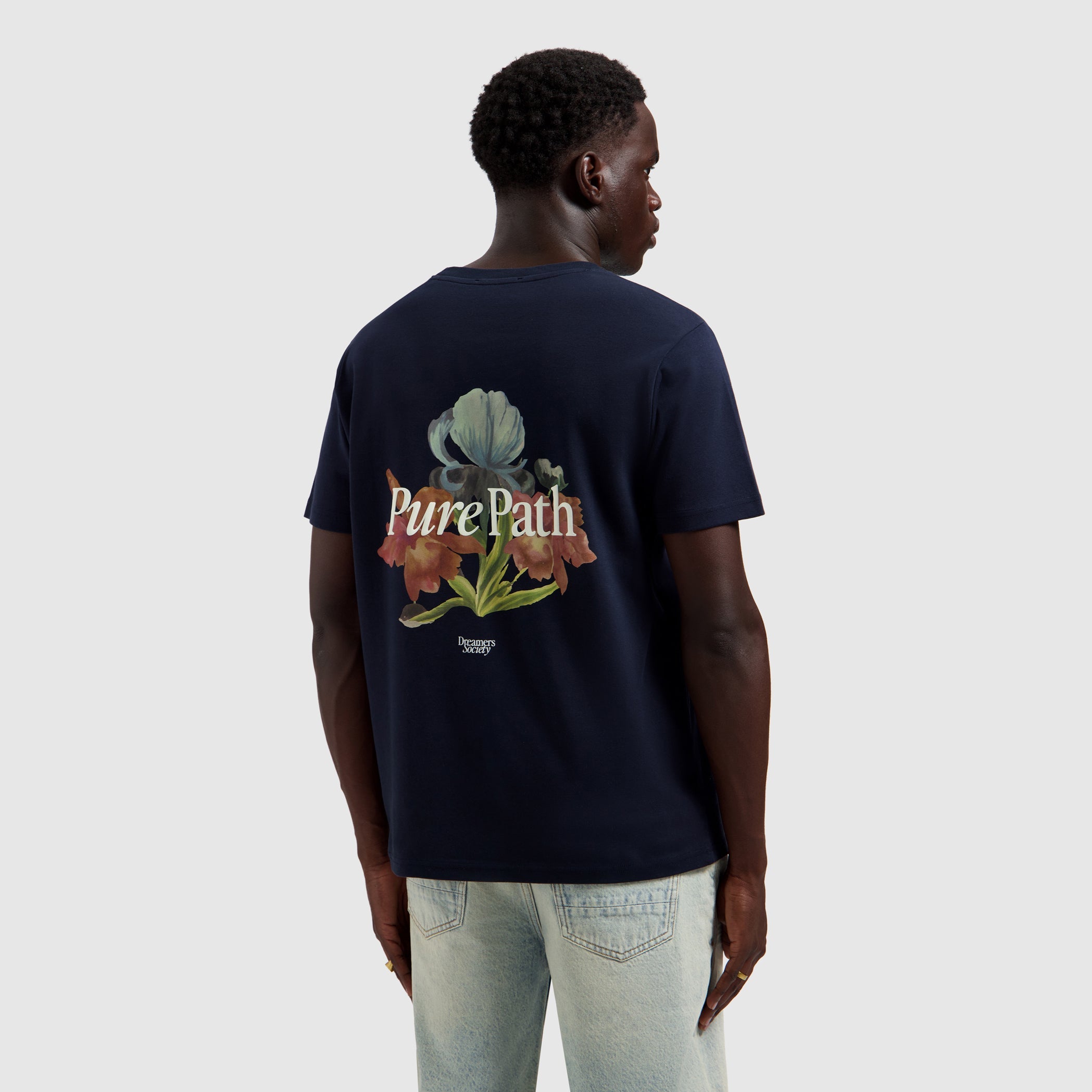 Pure Path Trio Of Flower T-shirt - Dark Navy