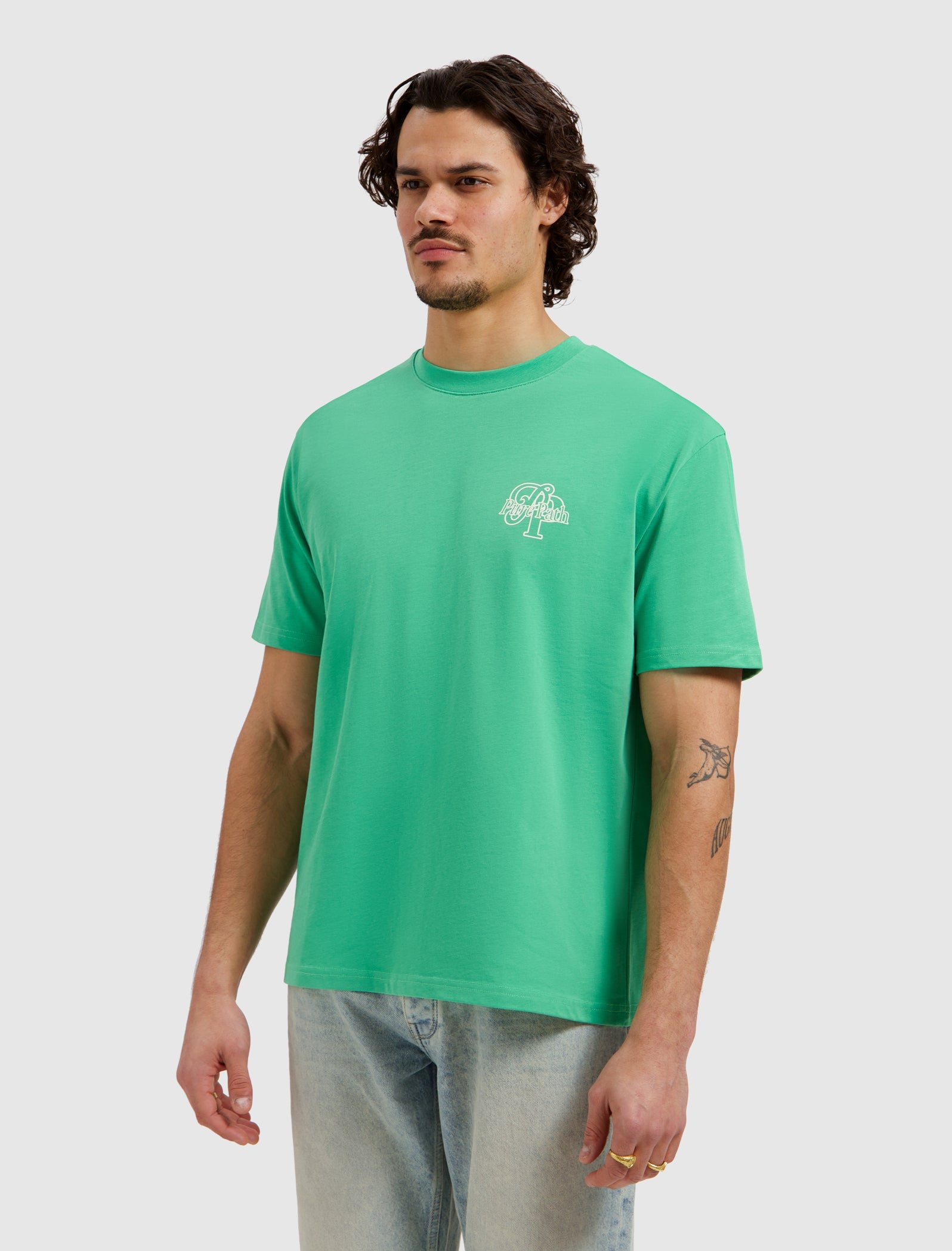 Pure Path Initials T-shirt - Emerald