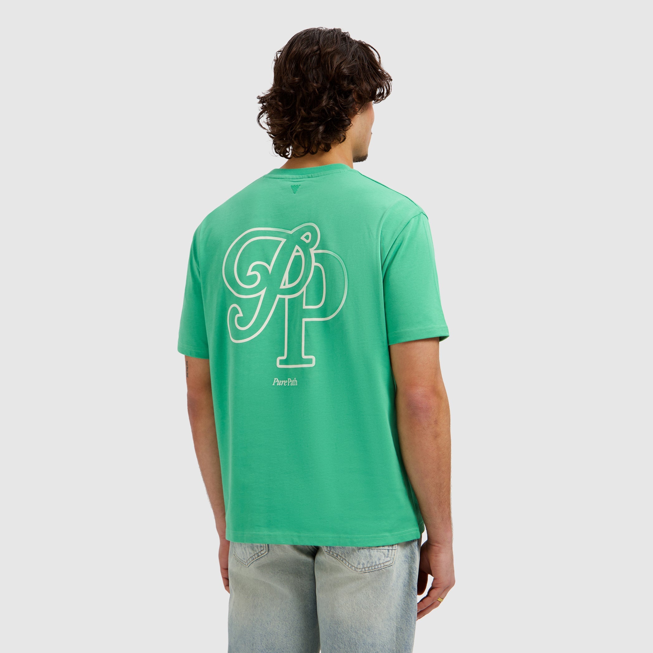 Pure Path Initials T-shirt - Emerald