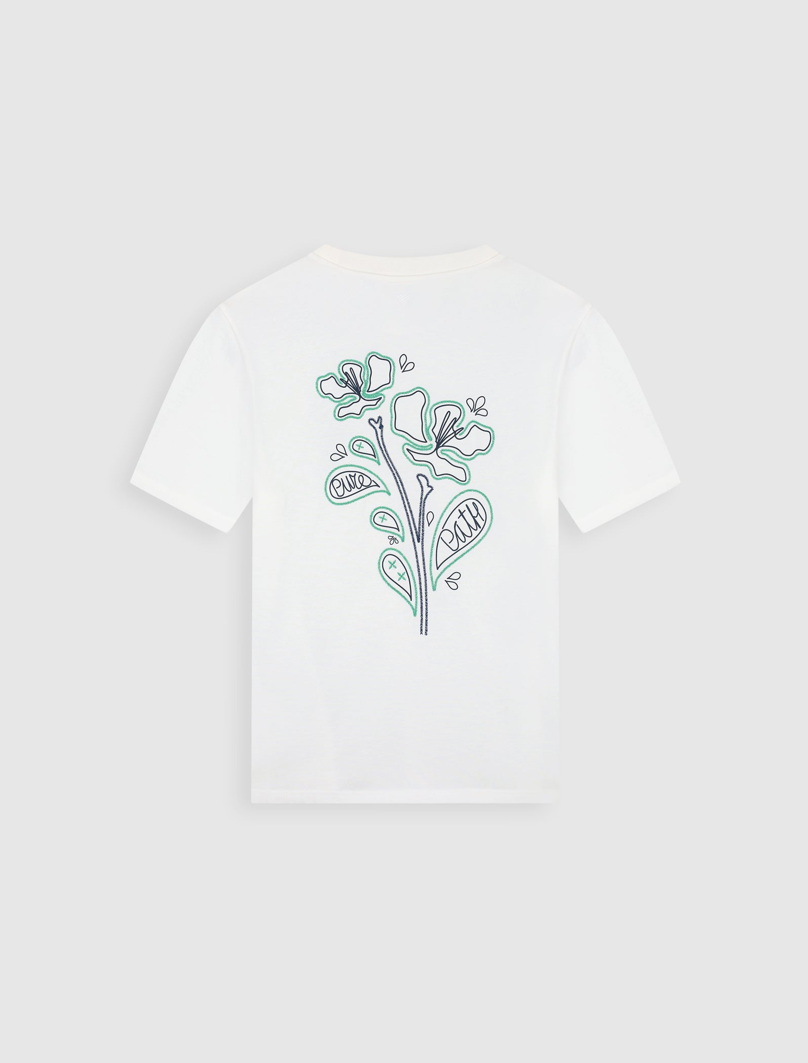 Pure Path Embroidered Flower T-shirt - Off White