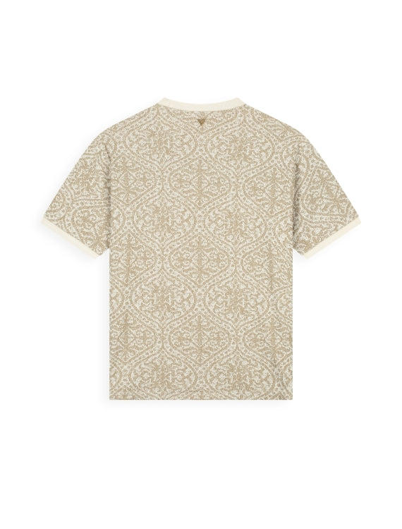 Pure Path Jacquard Pattern T-shirt - Sand