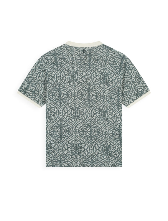 Pure Path Jacquard Pattern T-shirt - Emerald