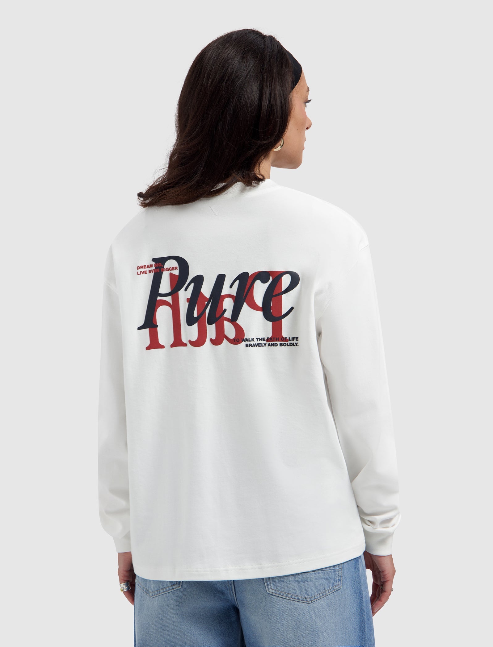 Pure Path Mirror Logo Longsleeve - Off White