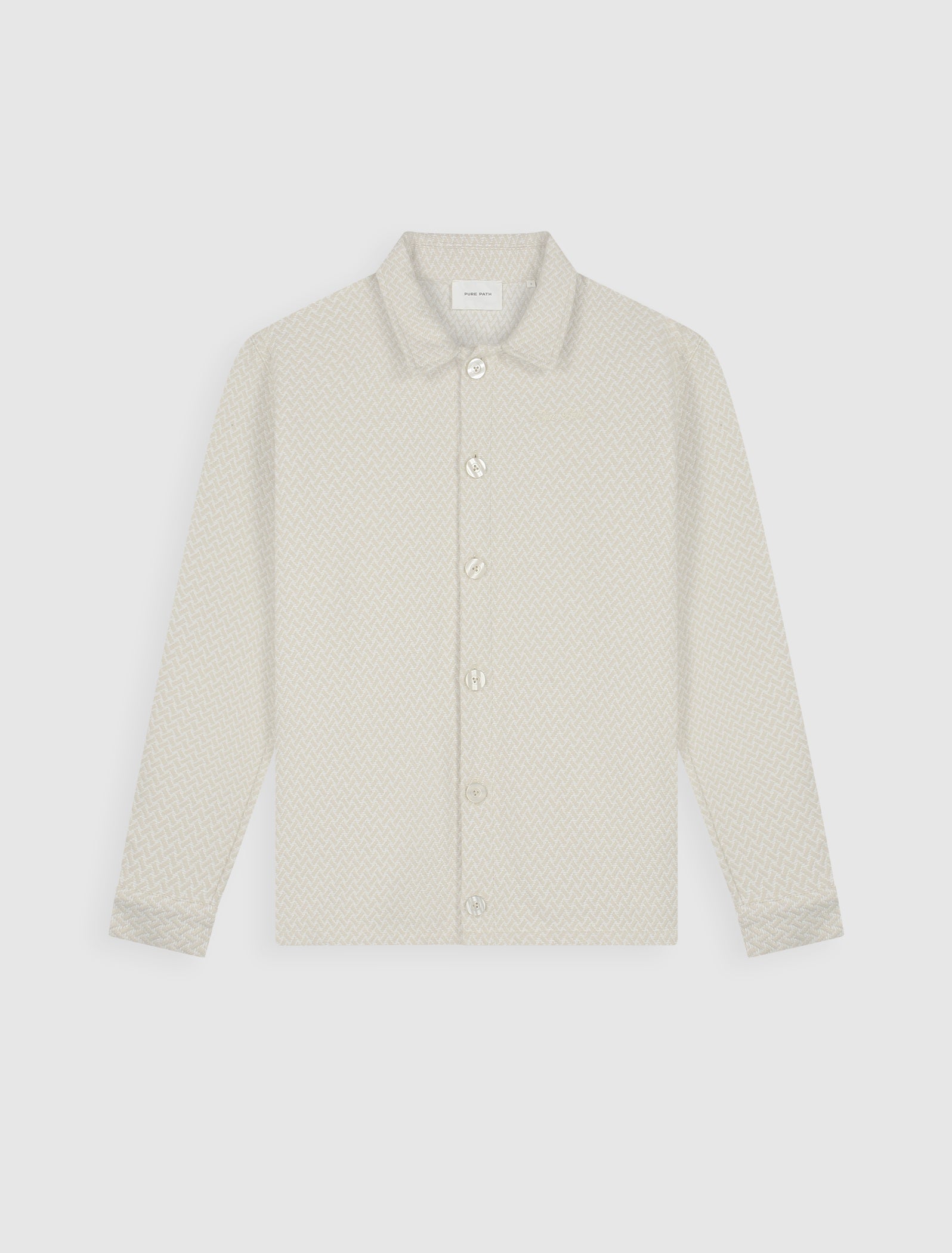 Pure Path Two-tone Jacquard Overshirt - Sand
