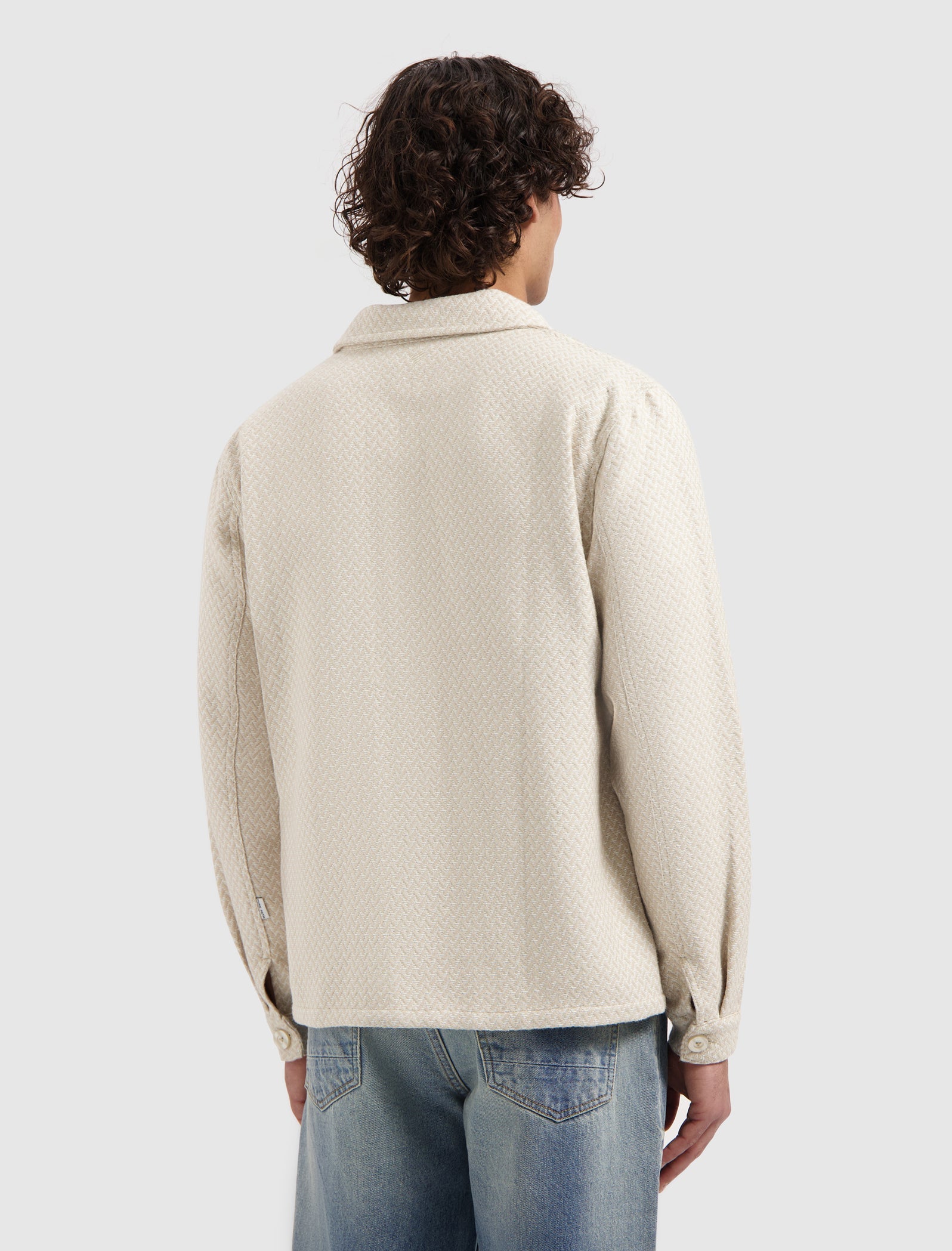 Pure Path Two-tone Jacquard Overshirt - Sand
