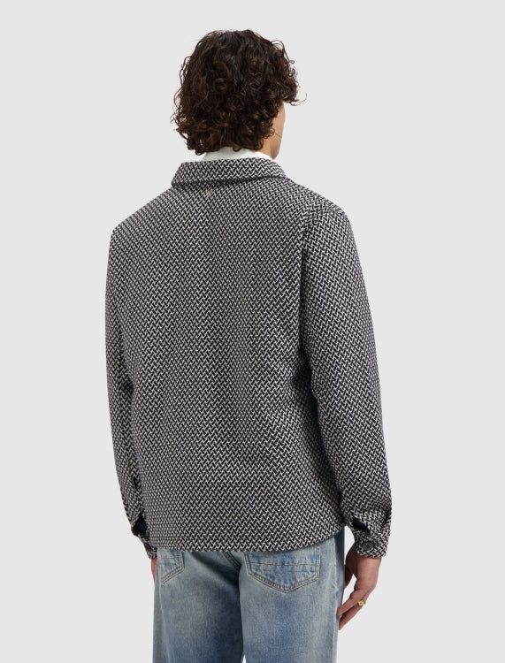 Pure Path Two-tone Jacquard Overshirt - Dark Navy