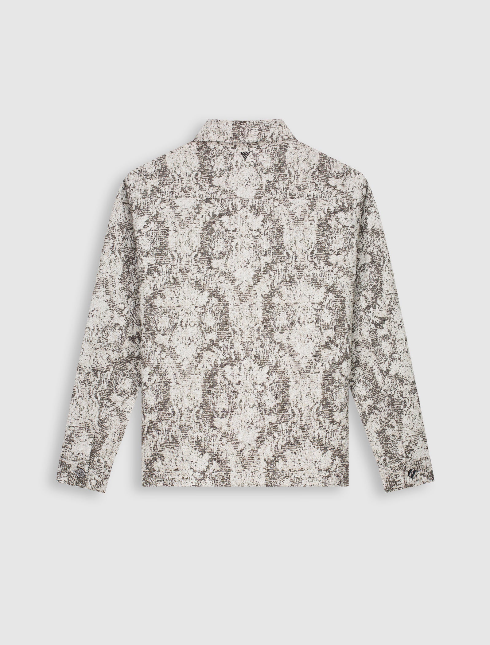 Pure Path Jacquard Flower Full Zip Overshirt - Black