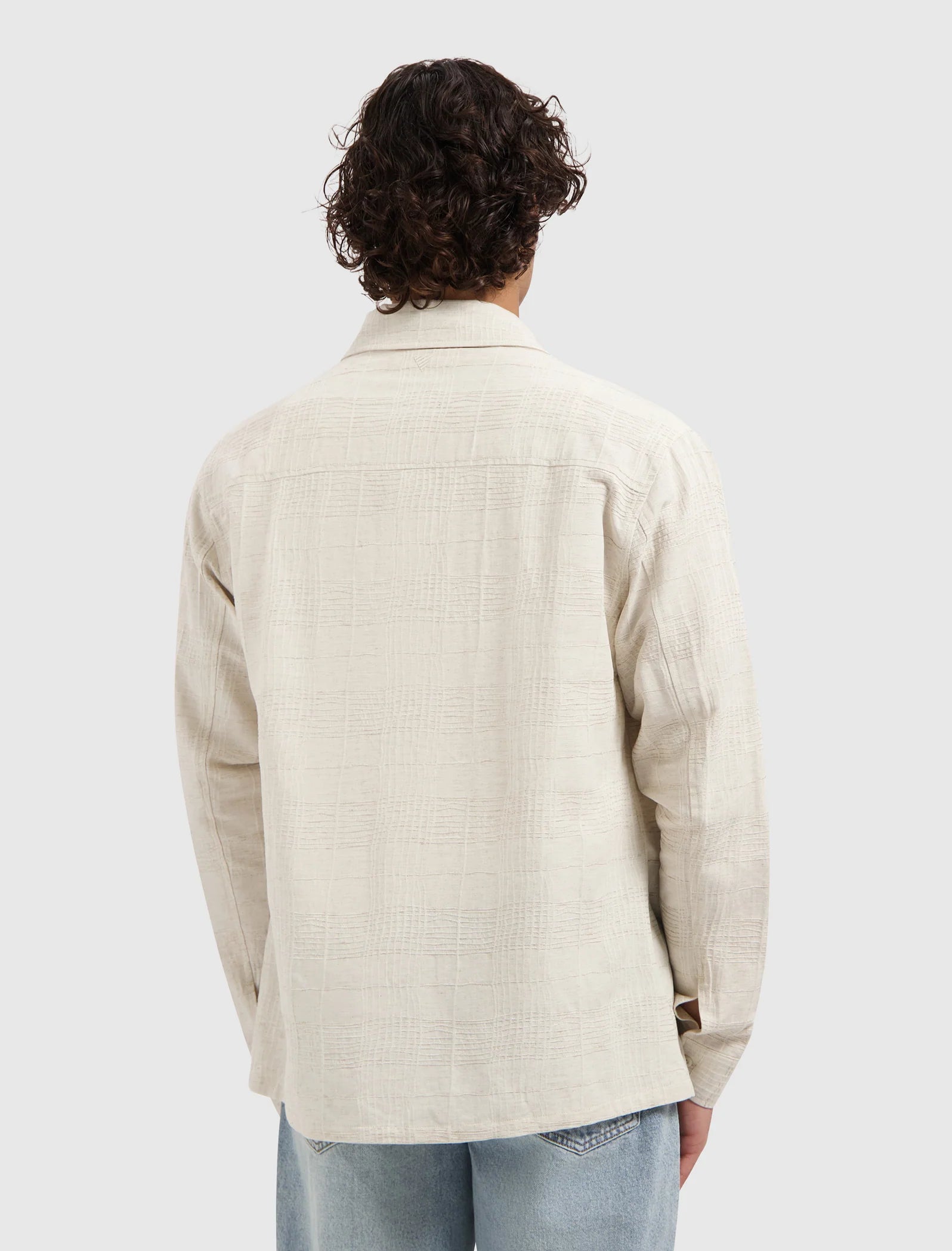Pure Path Structured Check Shirt - Ecru